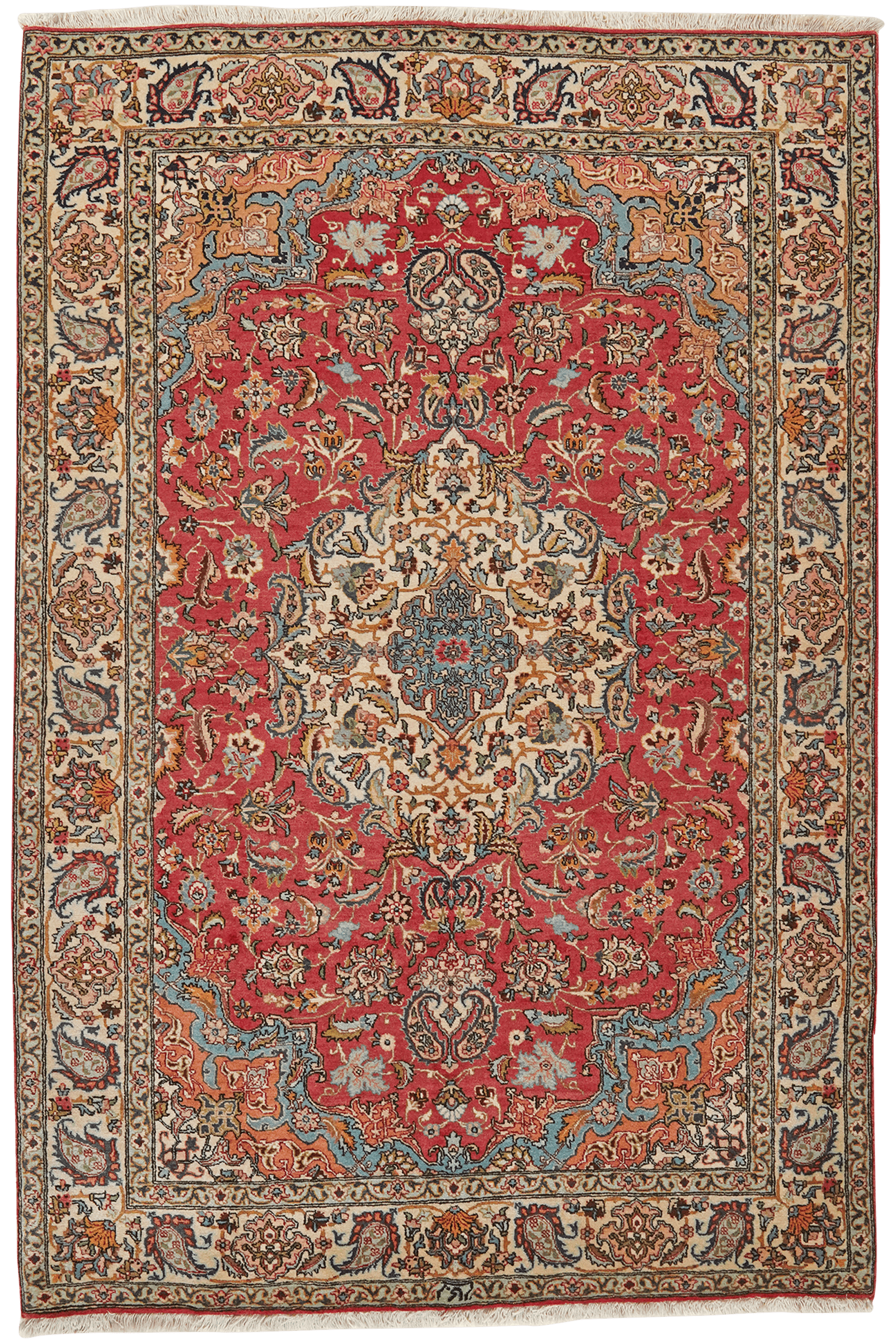 Tabriz Old — Hand-knotted, 142x213 cm, Red, 100% Virgin Wool | Main view