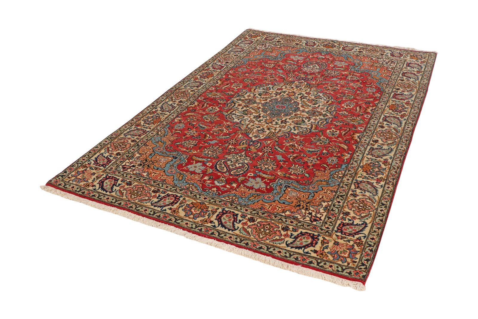 Tabriz Old — Hand-knotted, 142x213 cm, Red, 100% Virgin Wool | View 5