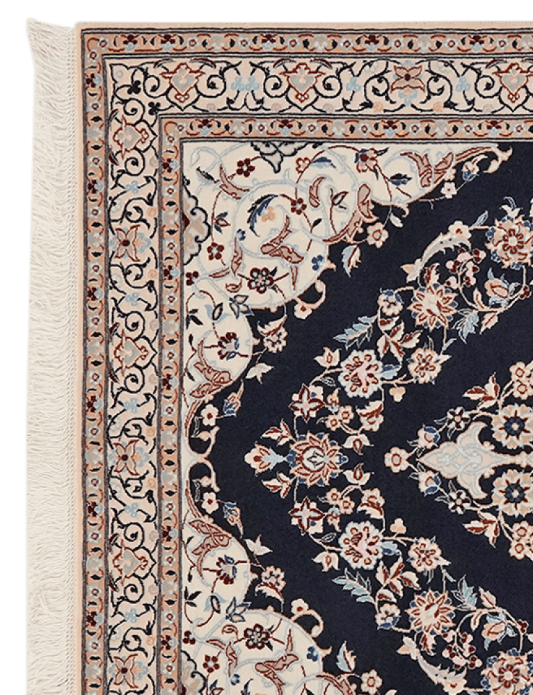 Nain 6La — Hand-knotted, 98x131 cm, Blue, 100% Virgin Wool | View 3