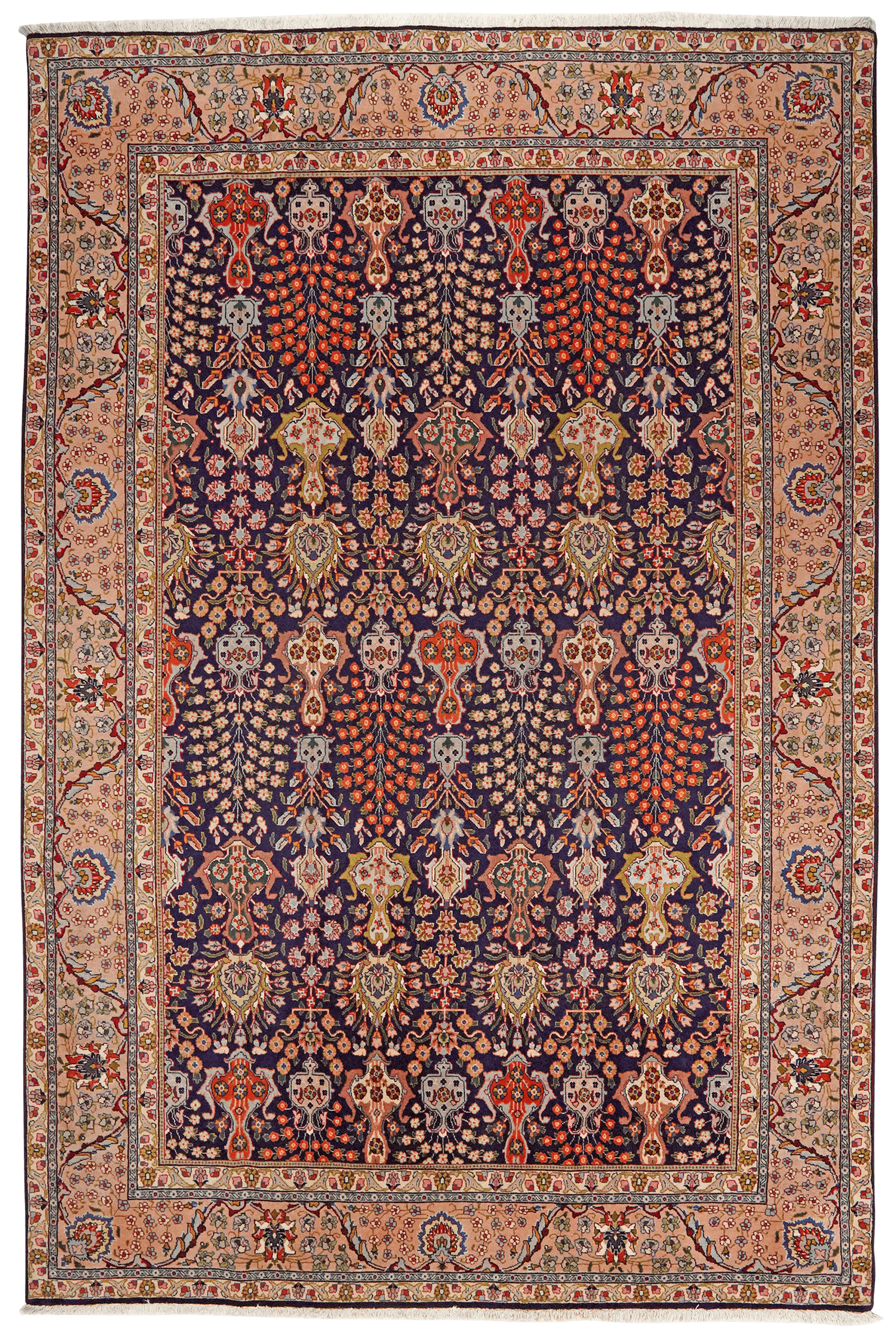 Tabriz Old — Hand-knotted, 200x298 cm, Blue, 100% Virgin Wool | Main view
