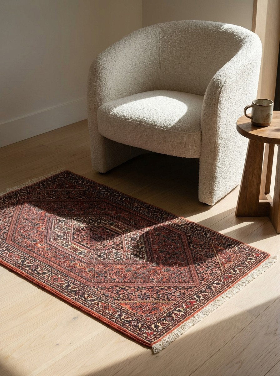 Bidjar Bookan — Handgefertigt, 114x73 cm, Beige, 100% Virgin Wool | Detail view