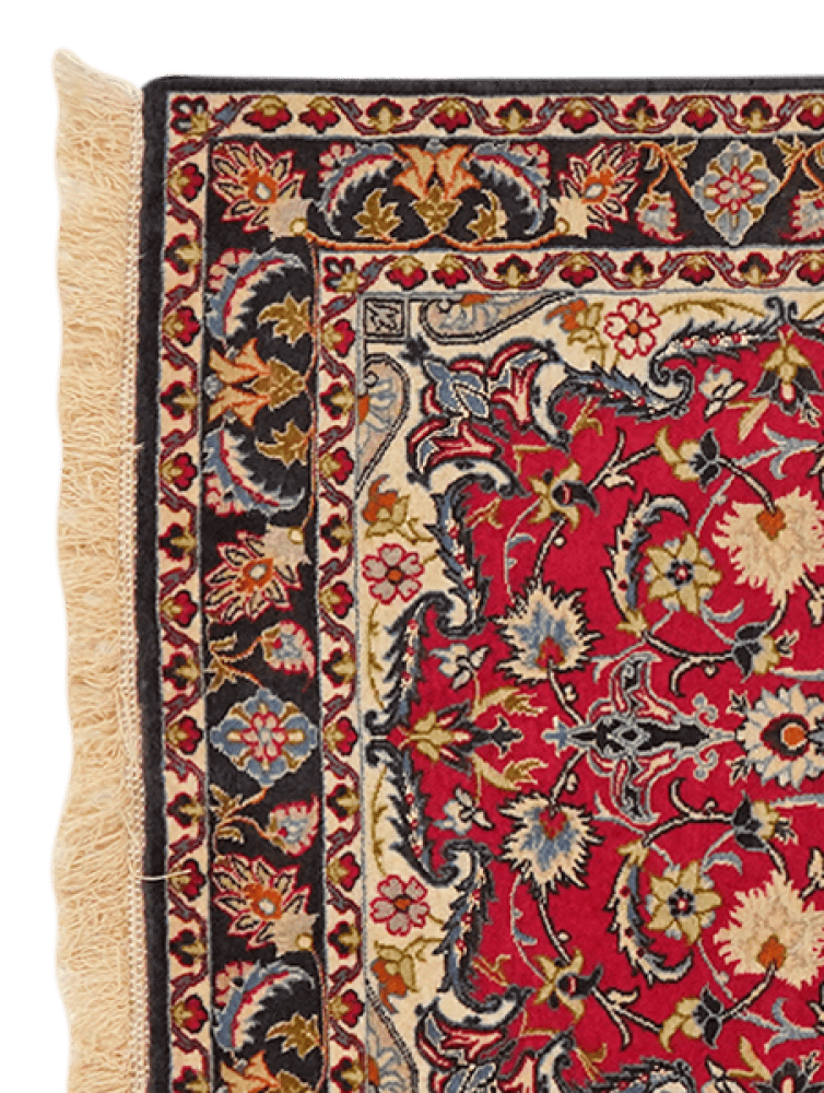 Isfahan — Hand-knotted, 73x108 cm, Red, 95% Schurwolle, 5% Seide | View 3