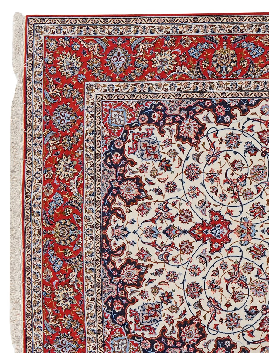 Isfahan — Hand-knotted, 202x305 cm, Beige, 90% Schurwolle, 10% Seide | View 3