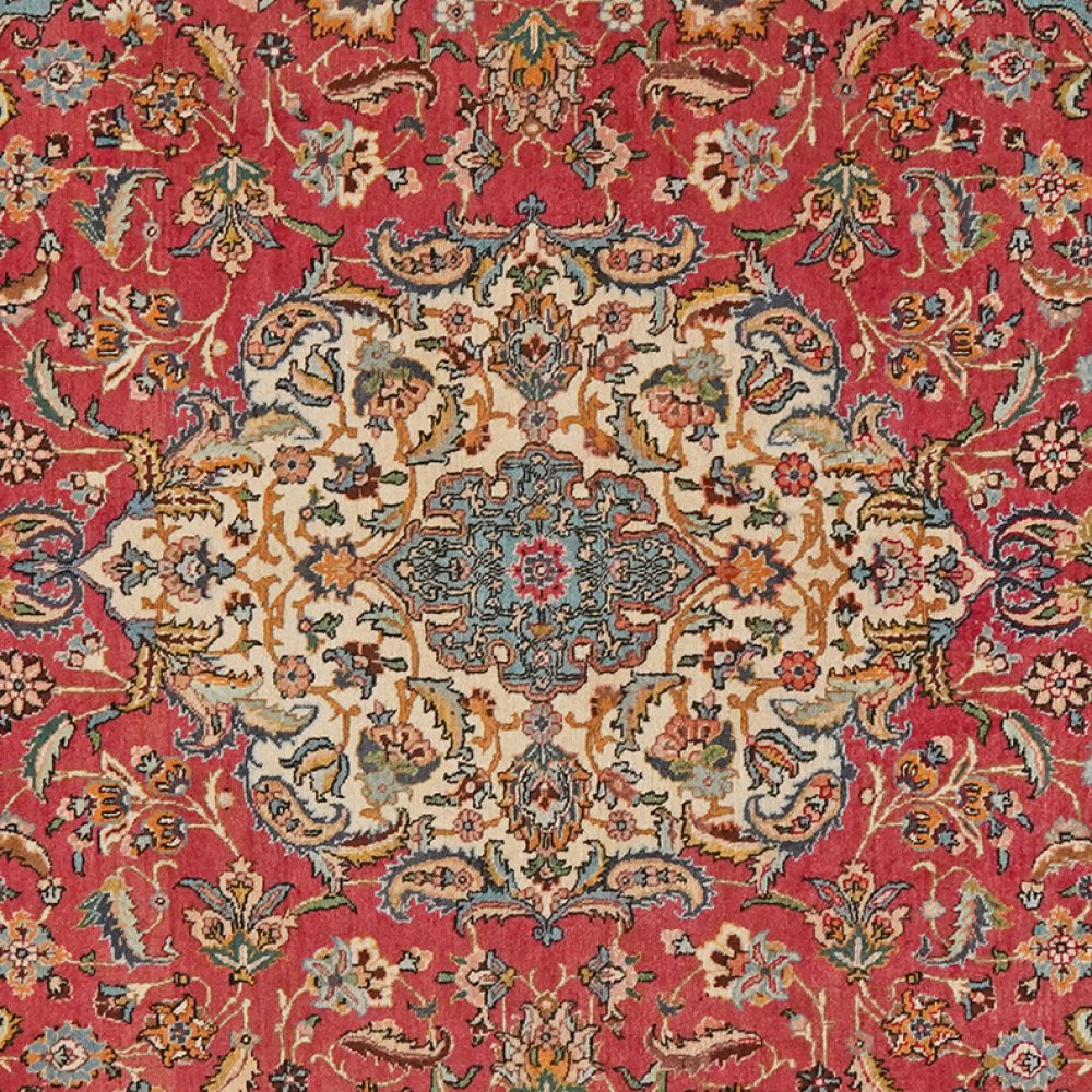 Tabriz Old — Hand-knotted, 140x215 cm, Red, 100% Virgin Wool | View 4