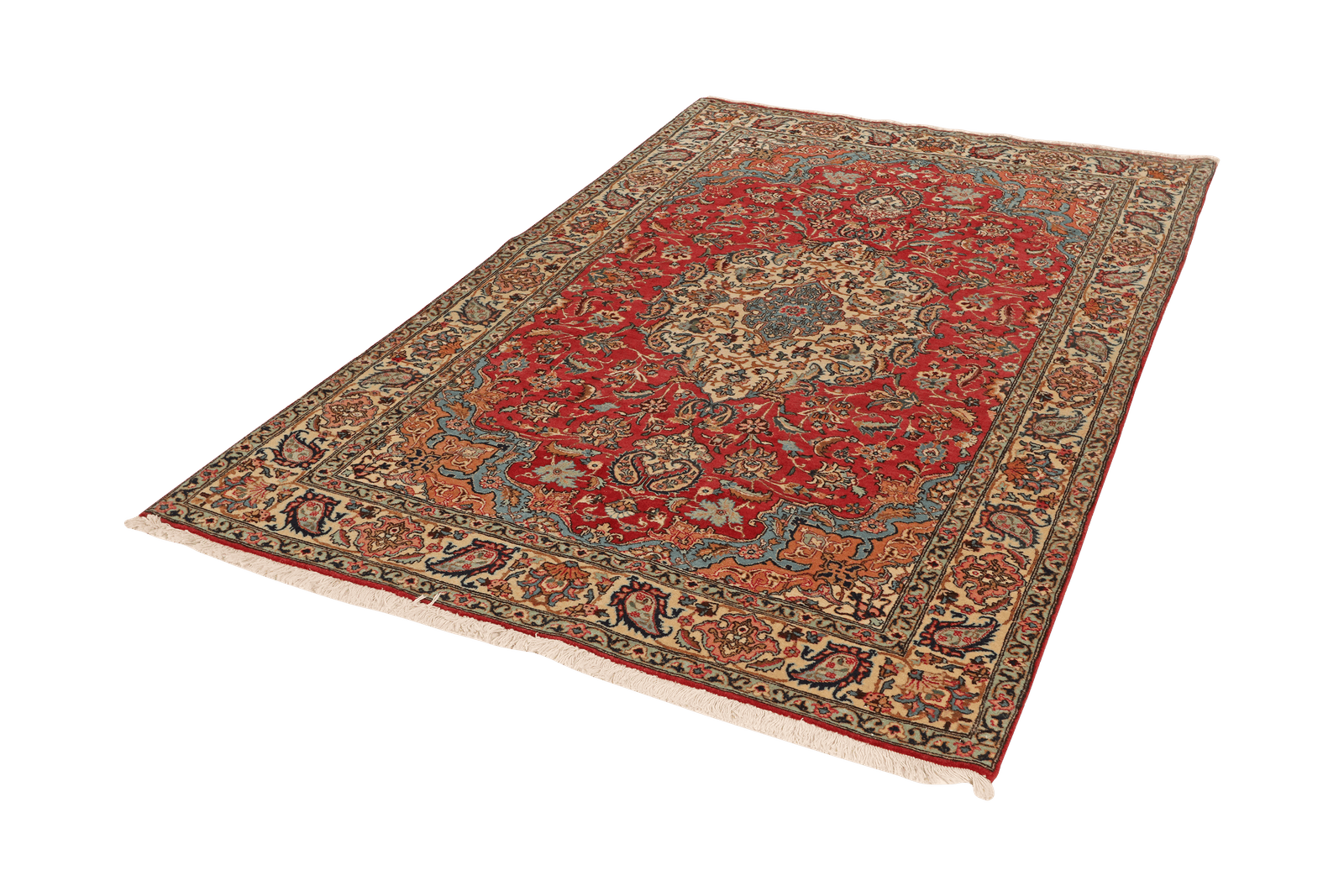 Tabriz Old — Hand-knotted, 140x215 cm, Red, 100% Virgin Wool | View 5
