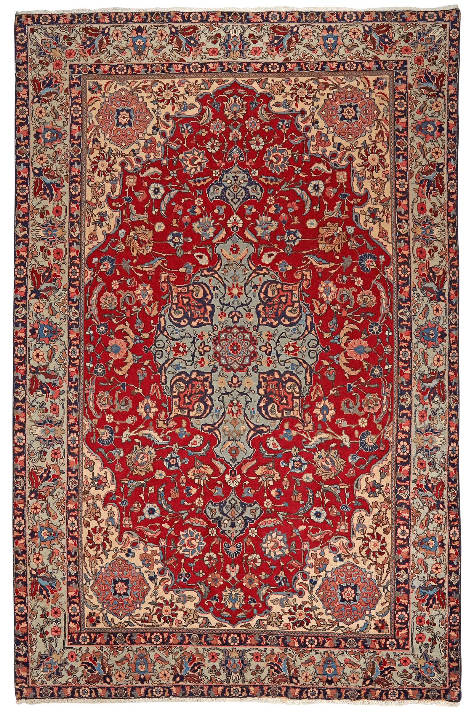 Tabriz Old — Hand-knotted, 191x293 cm, Red, 100% Virgin Wool | Main view