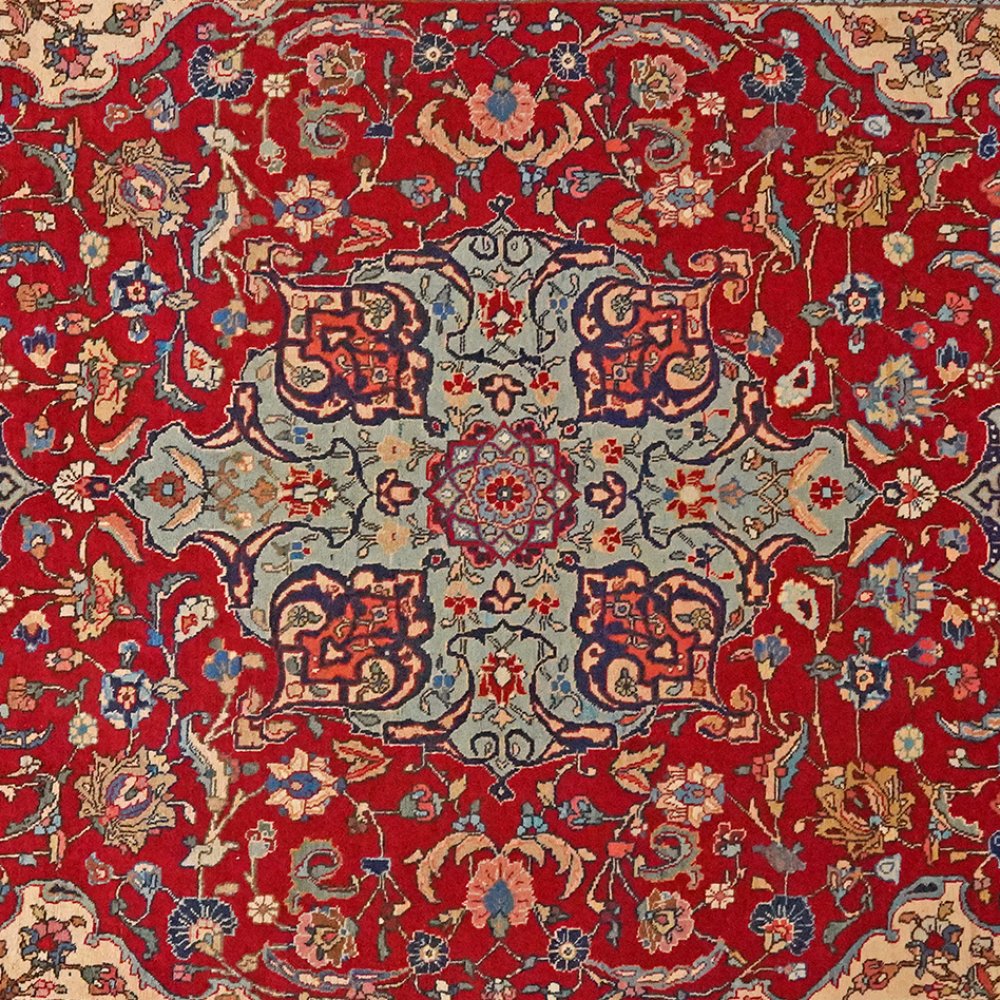 Tabriz Old — Hand-knotted, 191x293 cm, Red, 100% Virgin Wool | View 4