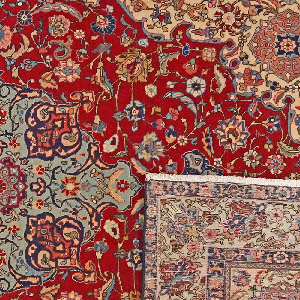Tabriz Old — Hand-knotted, 191x293 cm, Red, 100% Virgin Wool | View 6