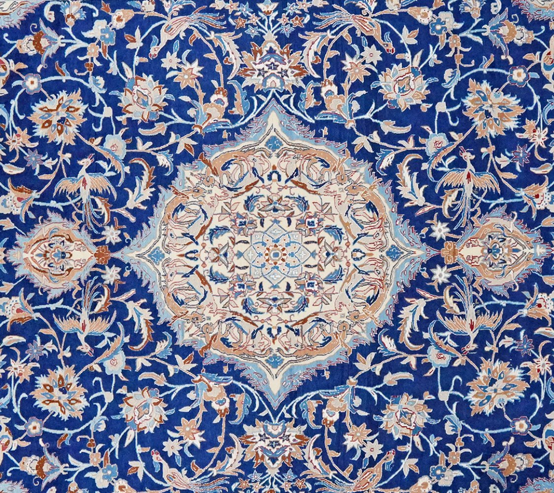 Nain 9La — Hand-knotted, 251x376 cm, Blue, 100% Virgin Wool | View 4