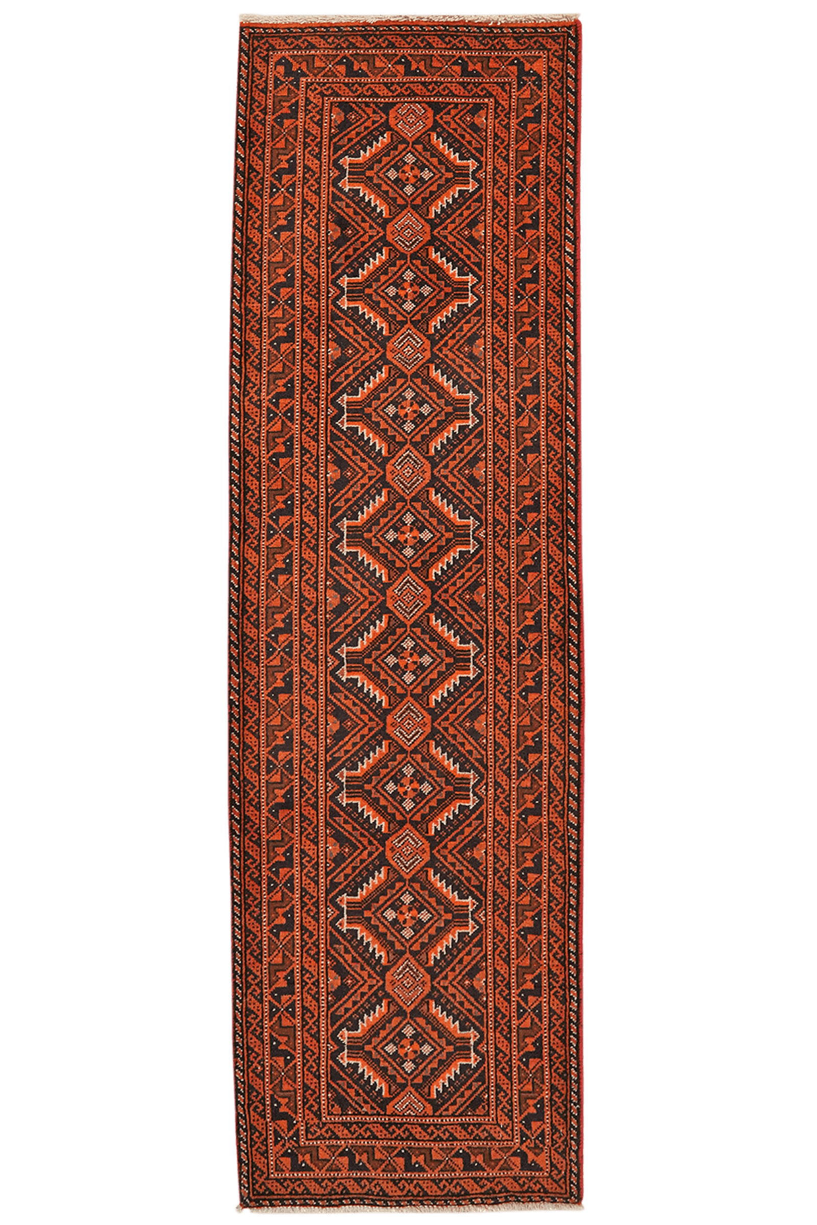 Belutch — Hand-knotted, 52x184 cm, Blue, 100% Virgin Wool | Main view