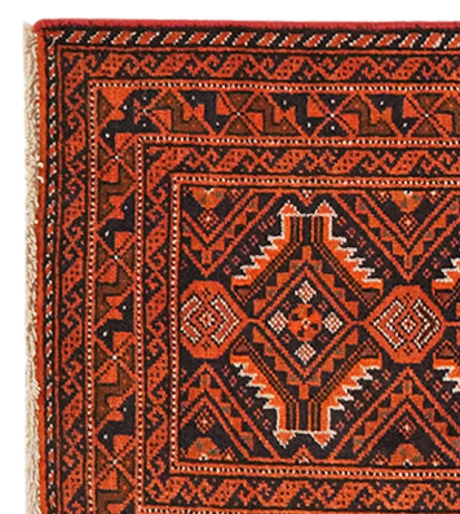 Belutch — Hand-knotted, 52x184 cm, Blue, 100% Virgin Wool | View 3