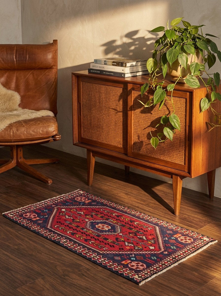 Abadeh — Handgefertigt, 97x58 cm, Beige, 100% Virgin Wool | Back view