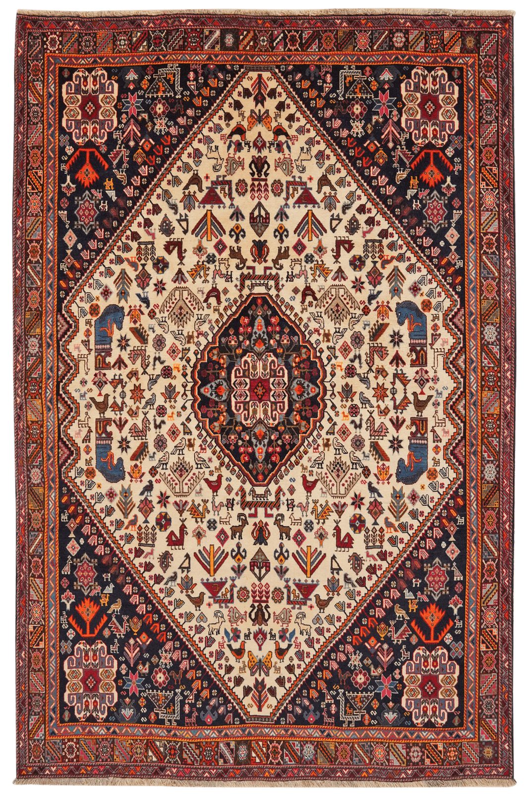 Gashgai — Hand-knotted, 156x240 cm, Beige, 100% Virgin Wool | Main view