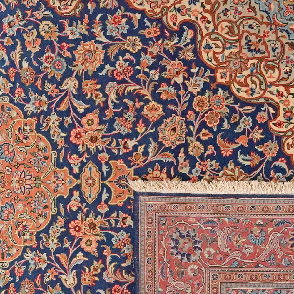 Kashan — Hand-knotted, 204x300 cm, Blue, 100% Virgin Wool | View 6