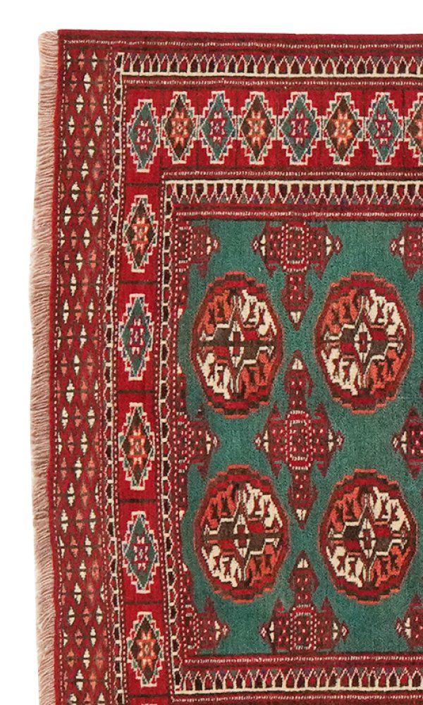 Turkman — Hand-knotted, 99x124 cm, Green, 100% Virgin Wool | View 3
