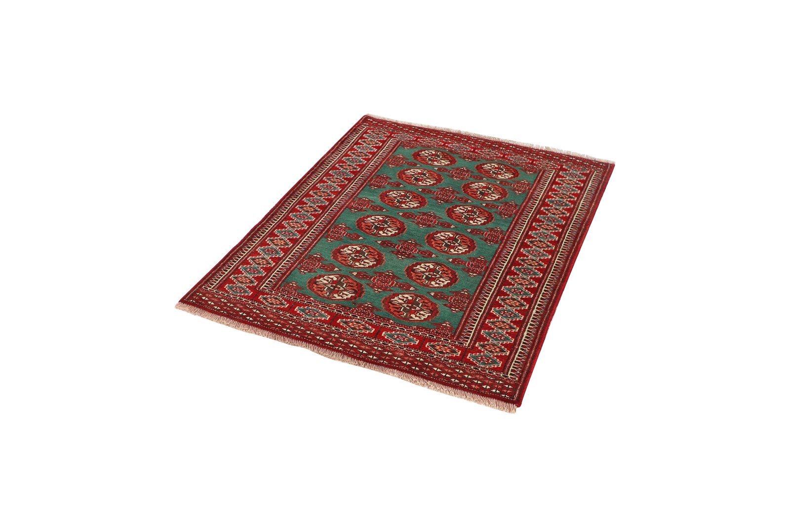 Turkman — Hand-knotted, 99x124 cm, Green, 100% Virgin Wool | View 5