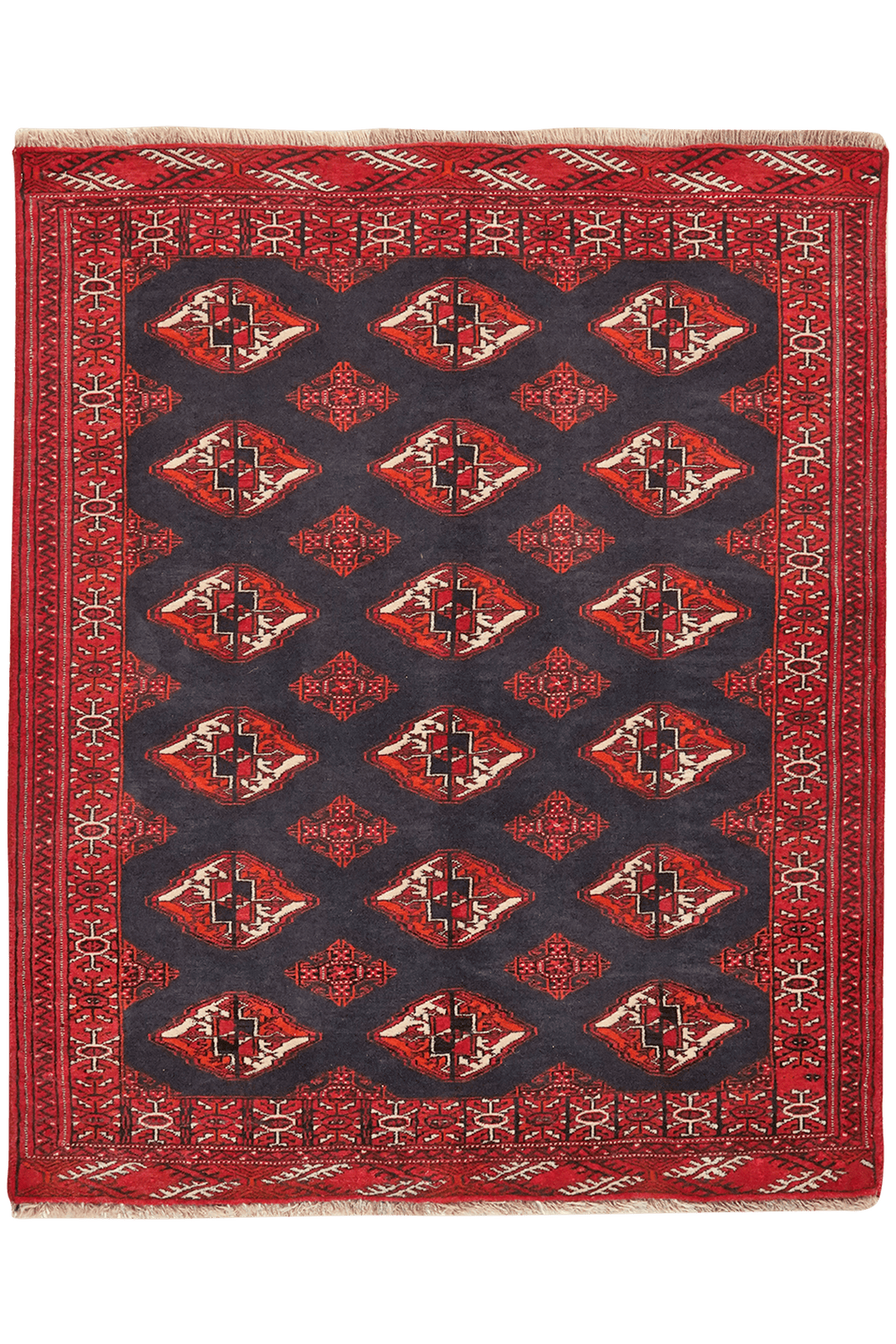 Turkman — Hand-knotted, 106x128 cm, Blue, 100% Virgin Wool | Main view