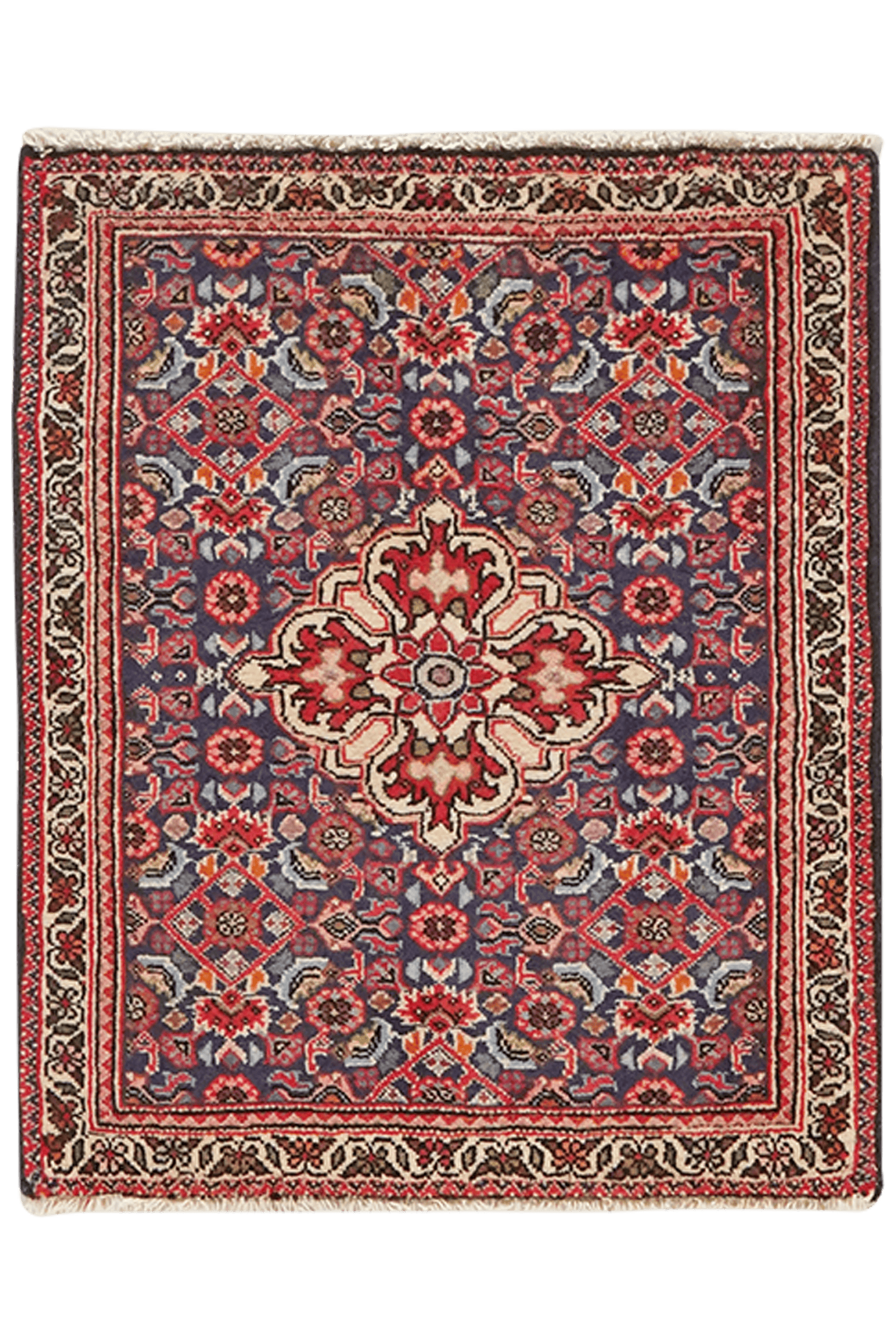 Bidjar Zandjan — Hand-knotted, 50x61 cm, Blue, 100% Virgin Wool | Main view