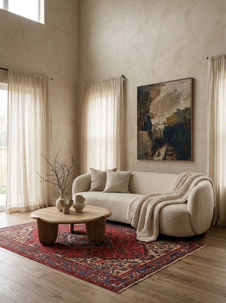 Mehreban — Handgefertigt, 205x139 cm, Blau, 100% Virgin Wool | Detail view