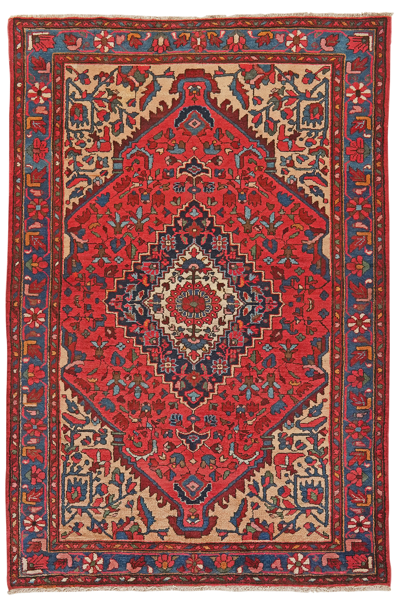 Mehreban — Handgefertigt, 205x139 cm, Blau, 100% Virgin Wool | Main view