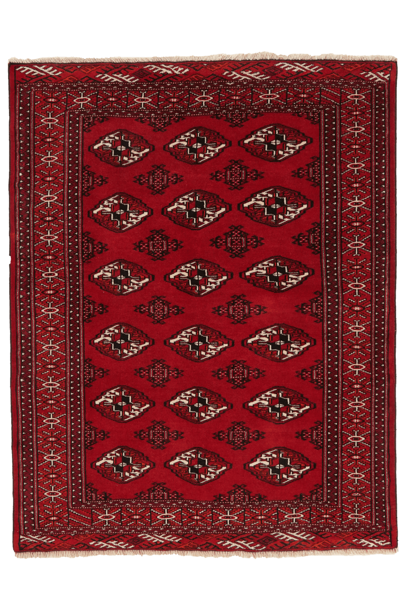 Turkman — Hand-knotted, 107x137 cm, Red, 100% Virgin Wool | Main view