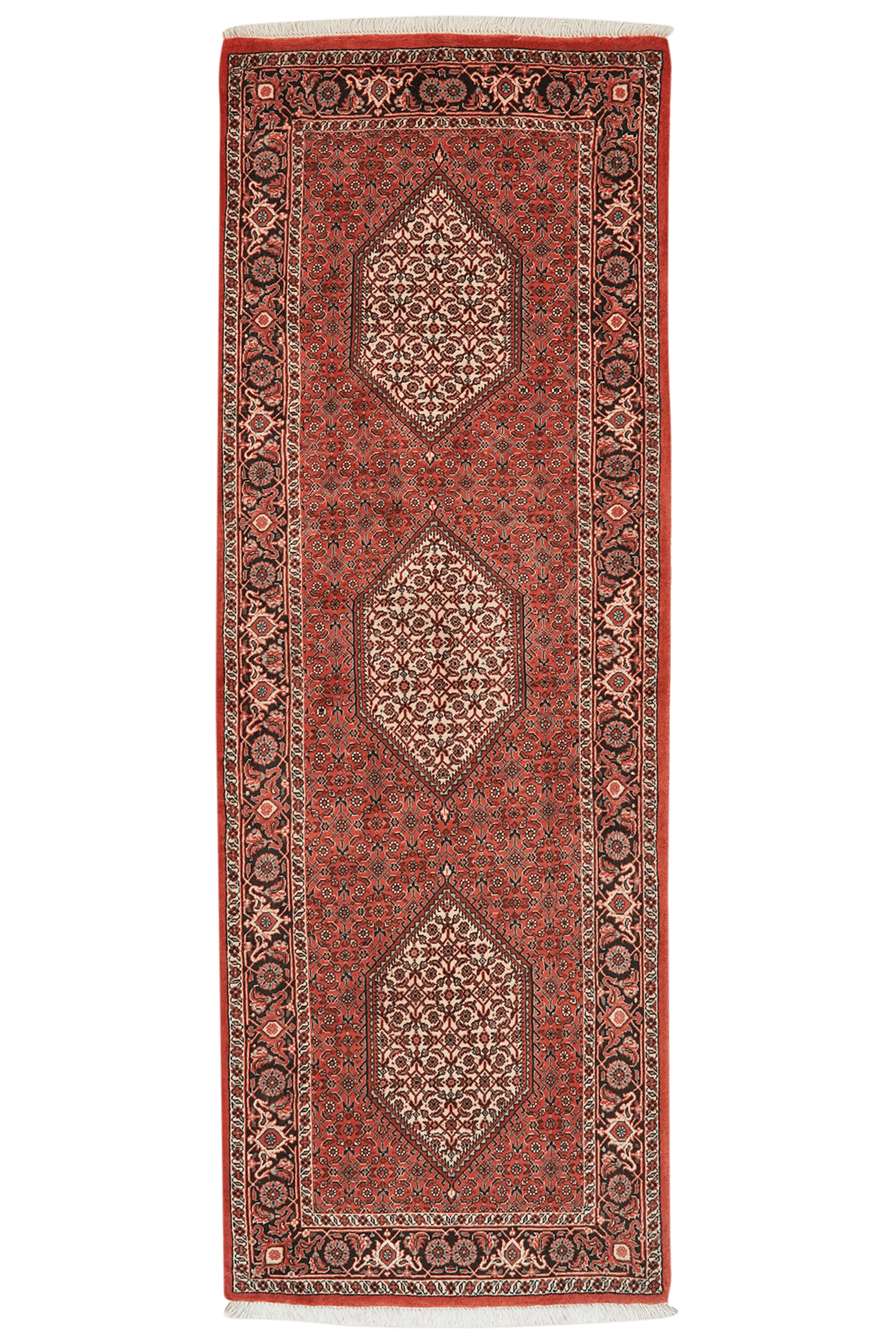 Bidjar Bookan — Hand-knotted, 73x207 cm, Red, 100% Virgin Wool | Main view