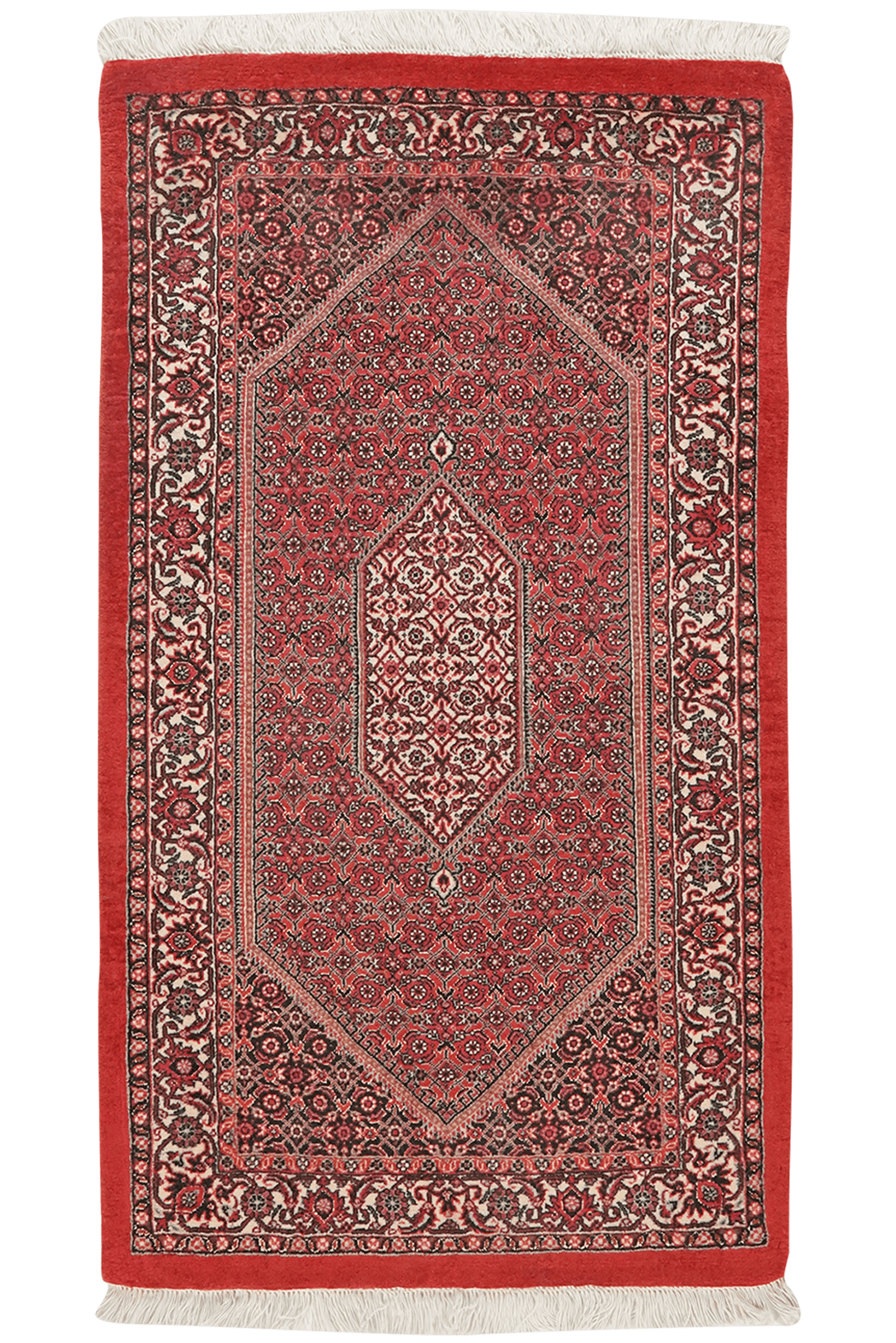 Bidjar Bookan — Hand-knotted, 72x128 cm, Red, 95% Schurwolle, 5% Seide | Main view