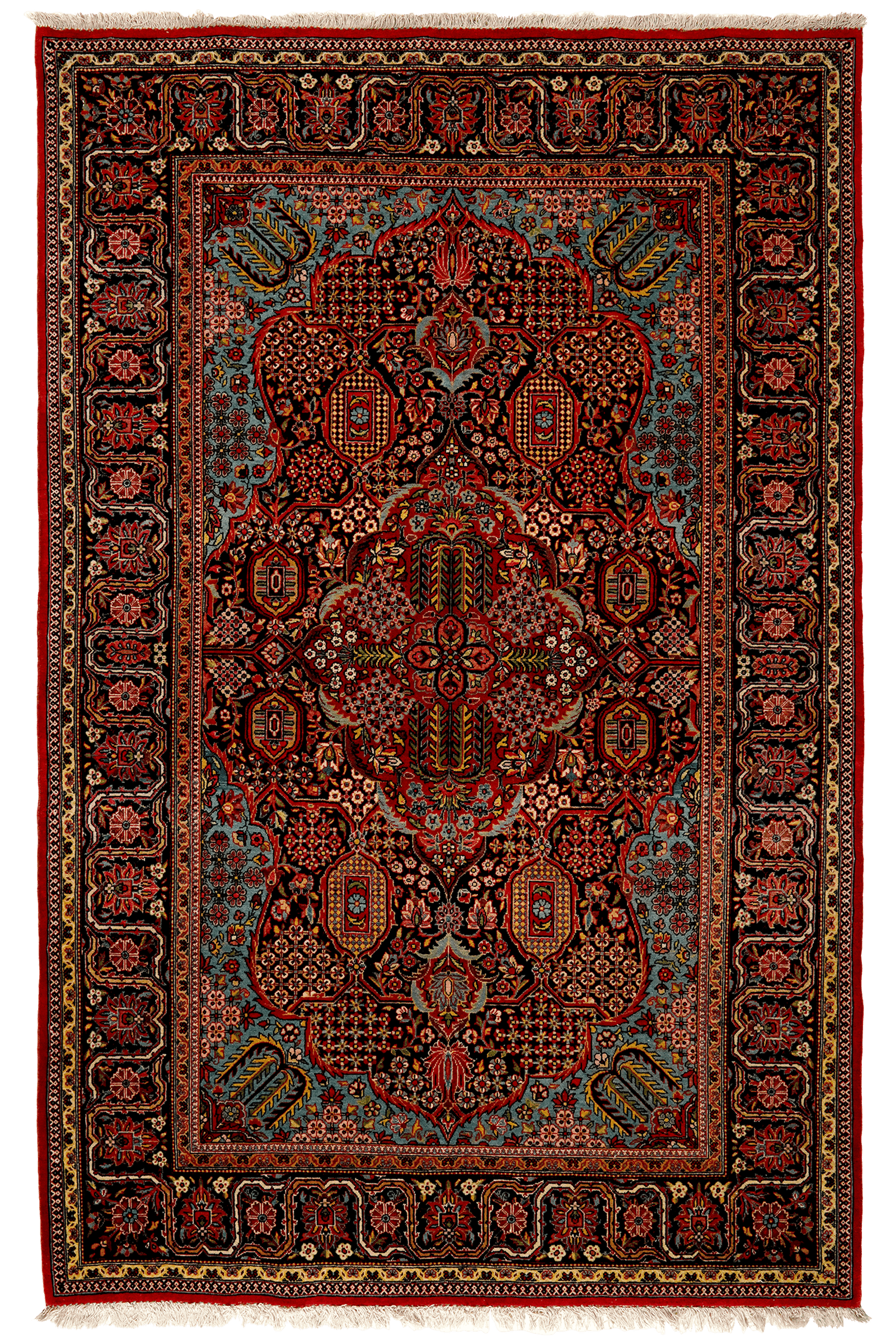 Kashan — Hand-knotted, 133x207 cm, Blue, 100% Virgin Wool | Main view
