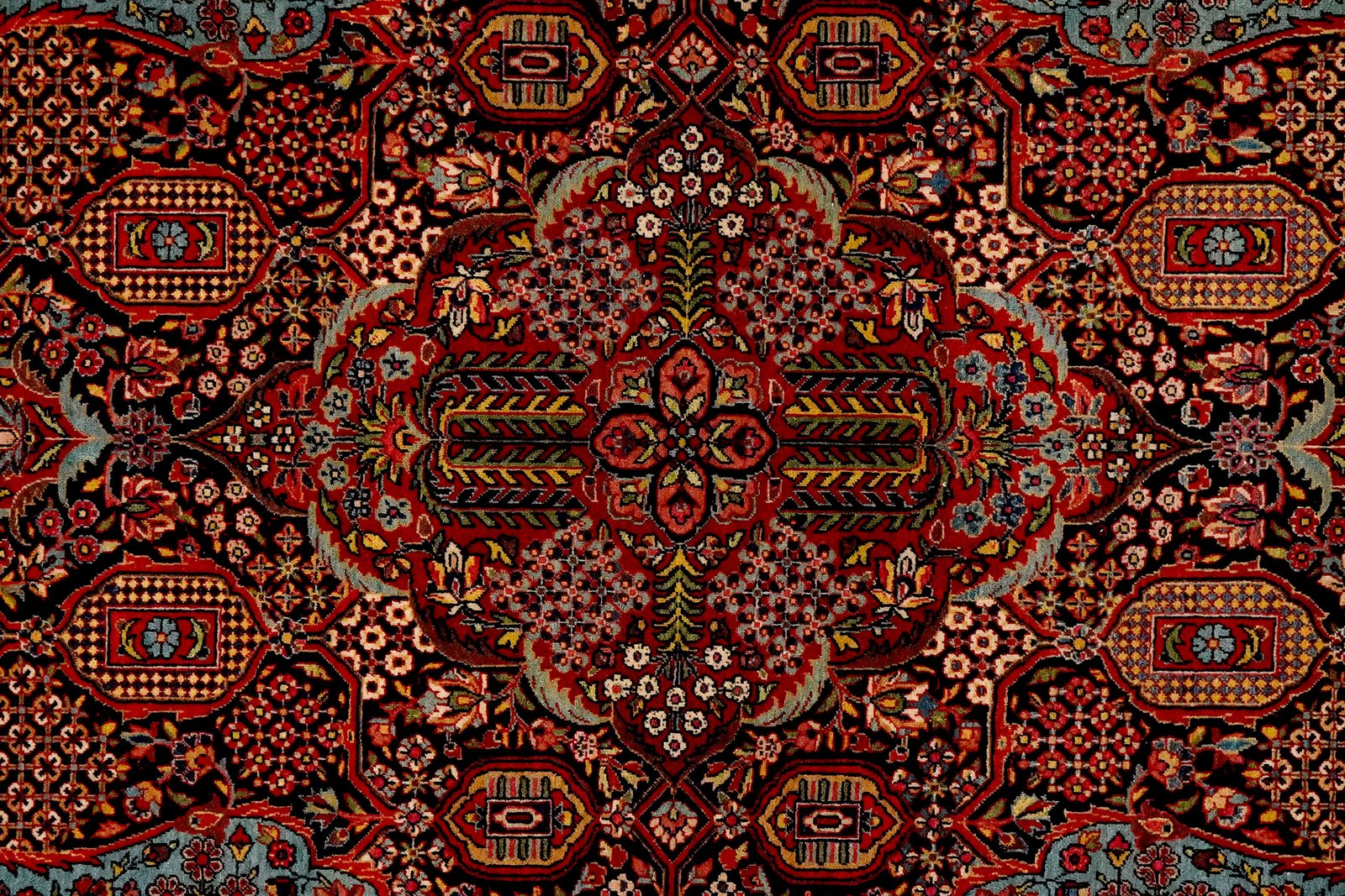 Kashan — Hand-knotted, 133x207 cm, Blue, 100% Virgin Wool | View 4