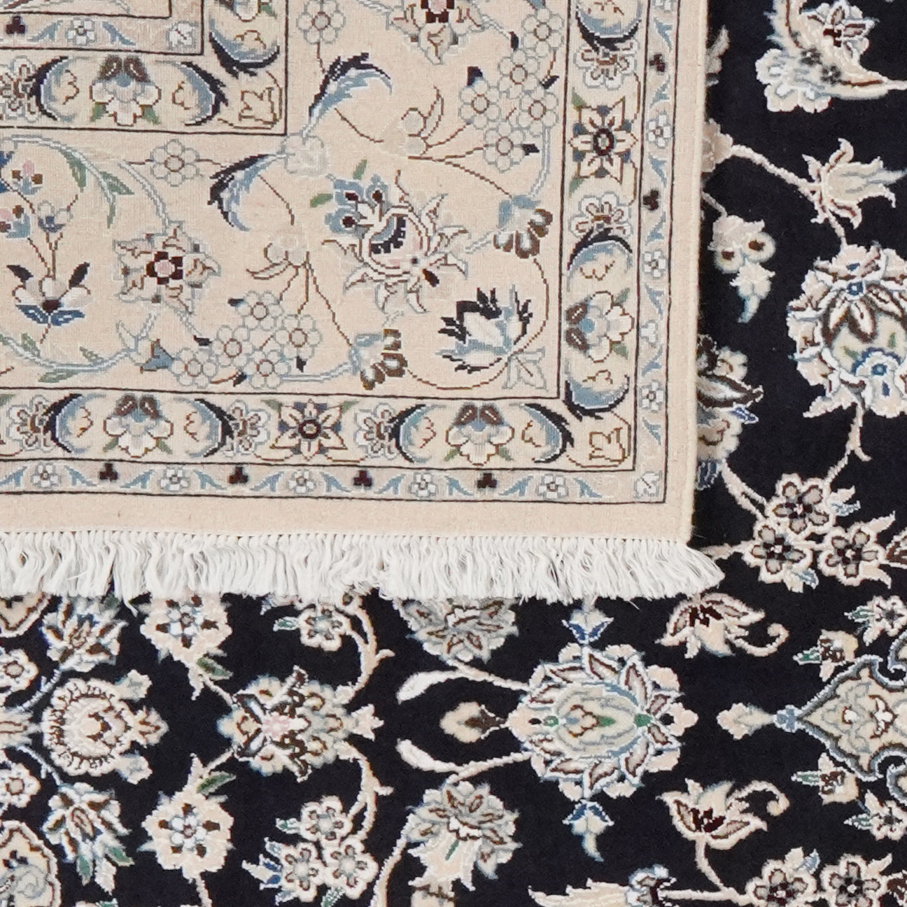 Nain 9La — Hand-knotted, 200x305 cm, Blue, 100% Virgin Wool | View 6