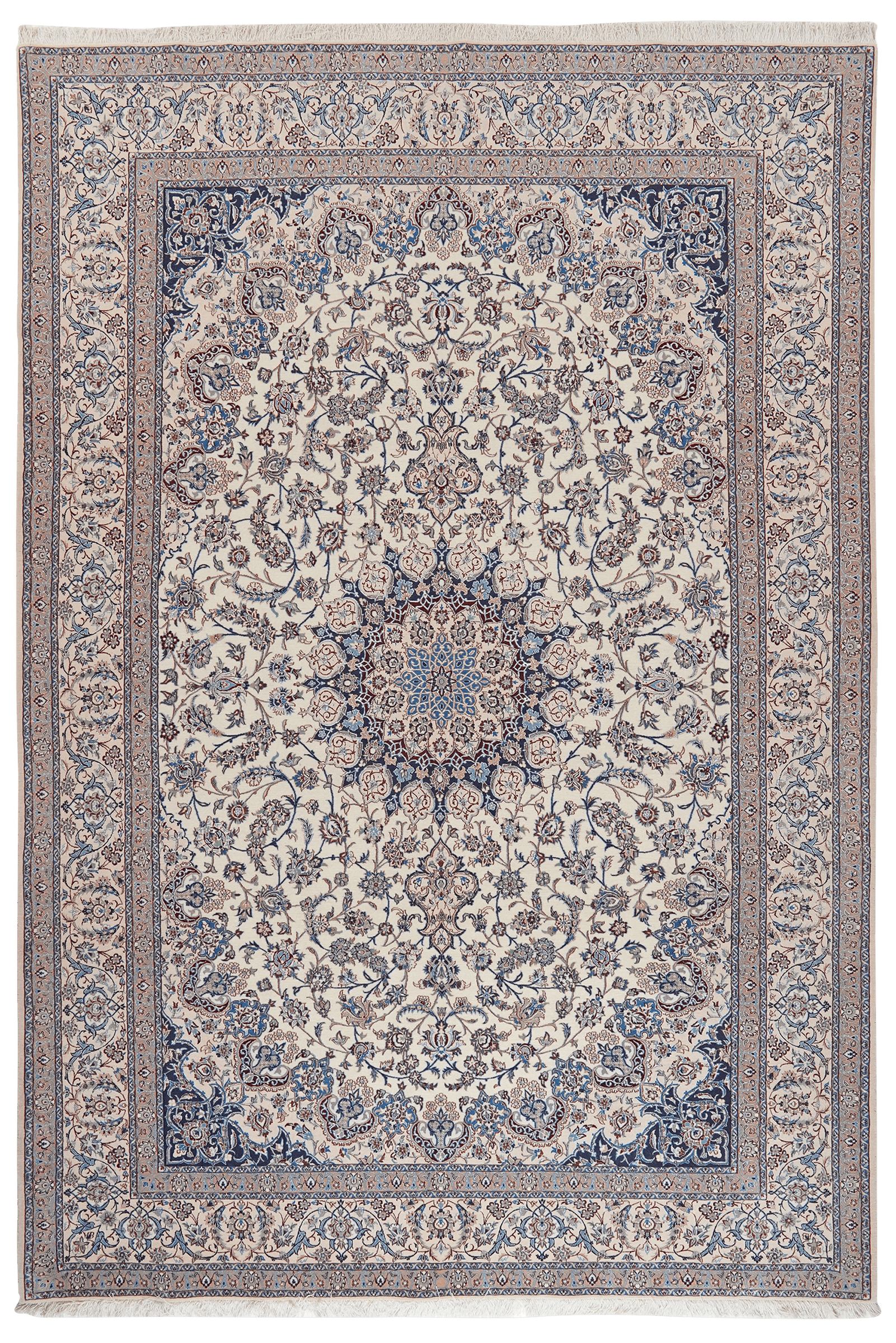 Nain 6La — Hand-knotted, 200x302 cm, Beige, 100% Virgin Wool | Main view