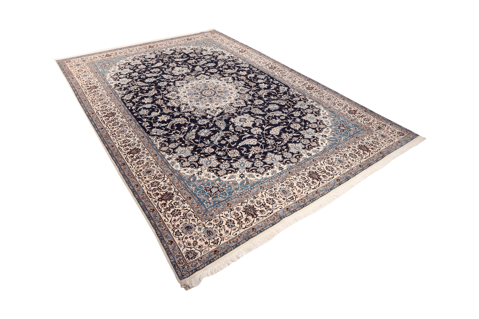 Nain 6La — Hand-knotted, 220x305 cm, Blue, 100% Virgin Wool | View 5