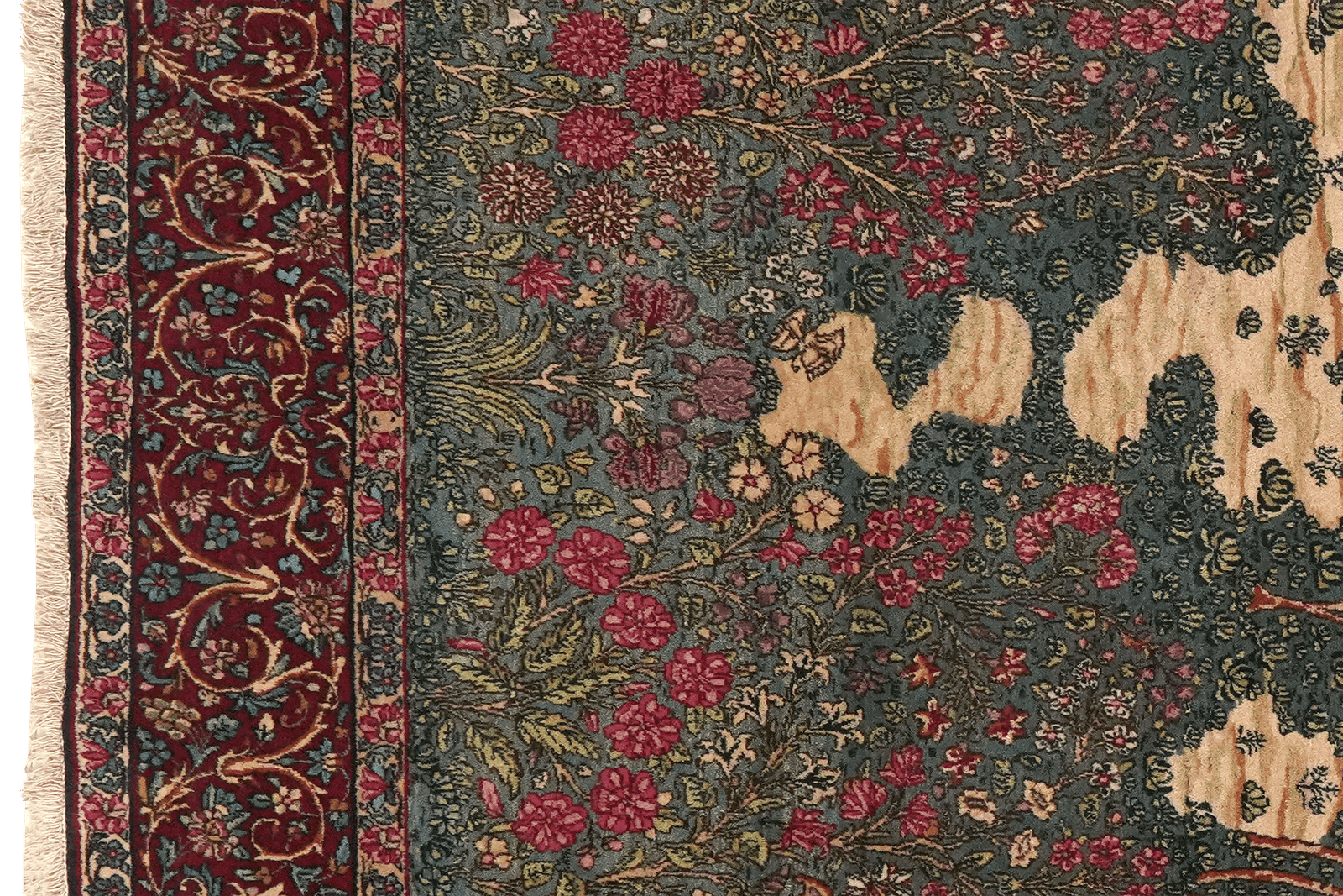 Ravar — Hand-knotted, 150x247 cm, Green, 100% Virgin Wool | View 3