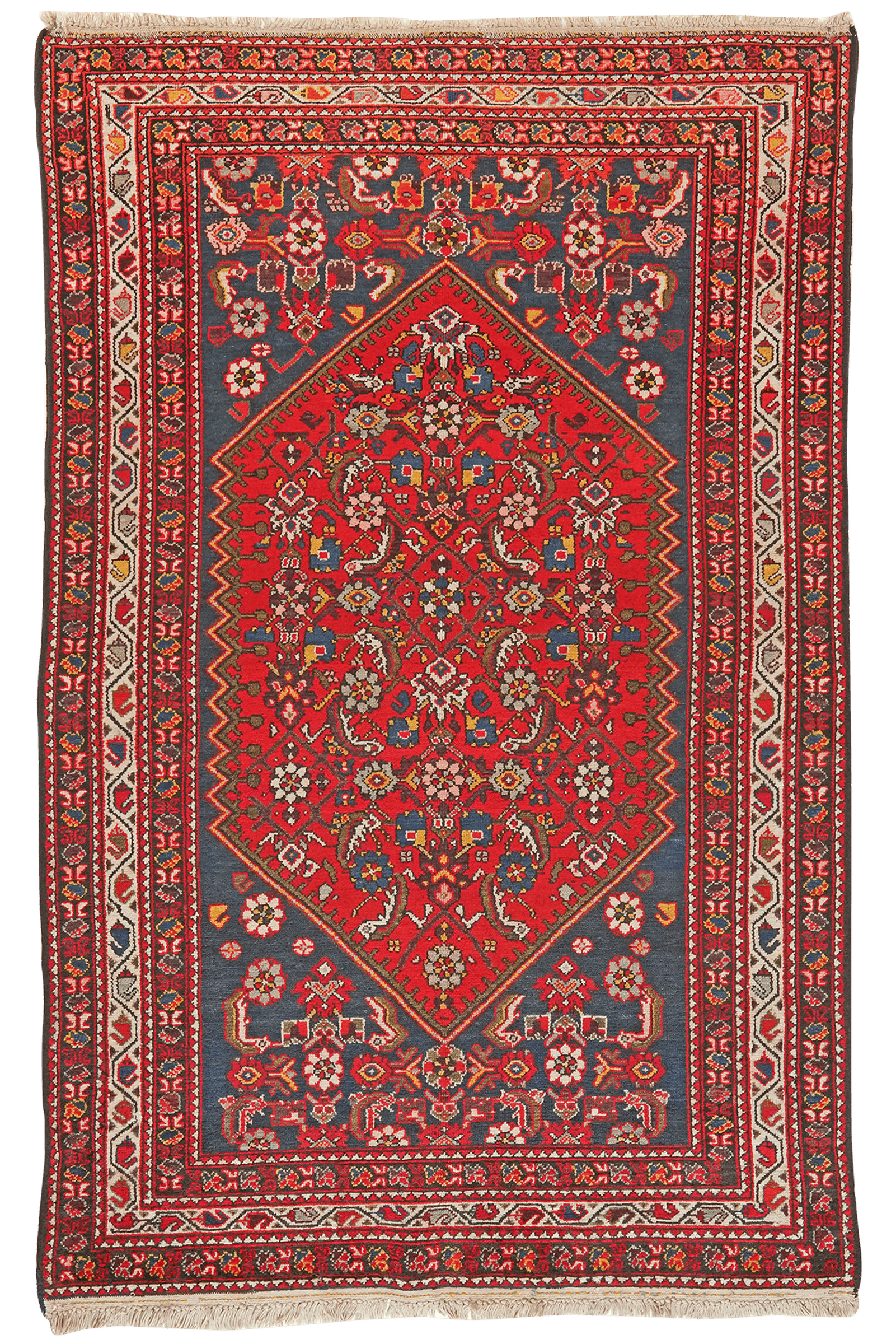 Malayer — Hand-knotted, 130x200 cm, Red, 100% Virgin Wool | Main view