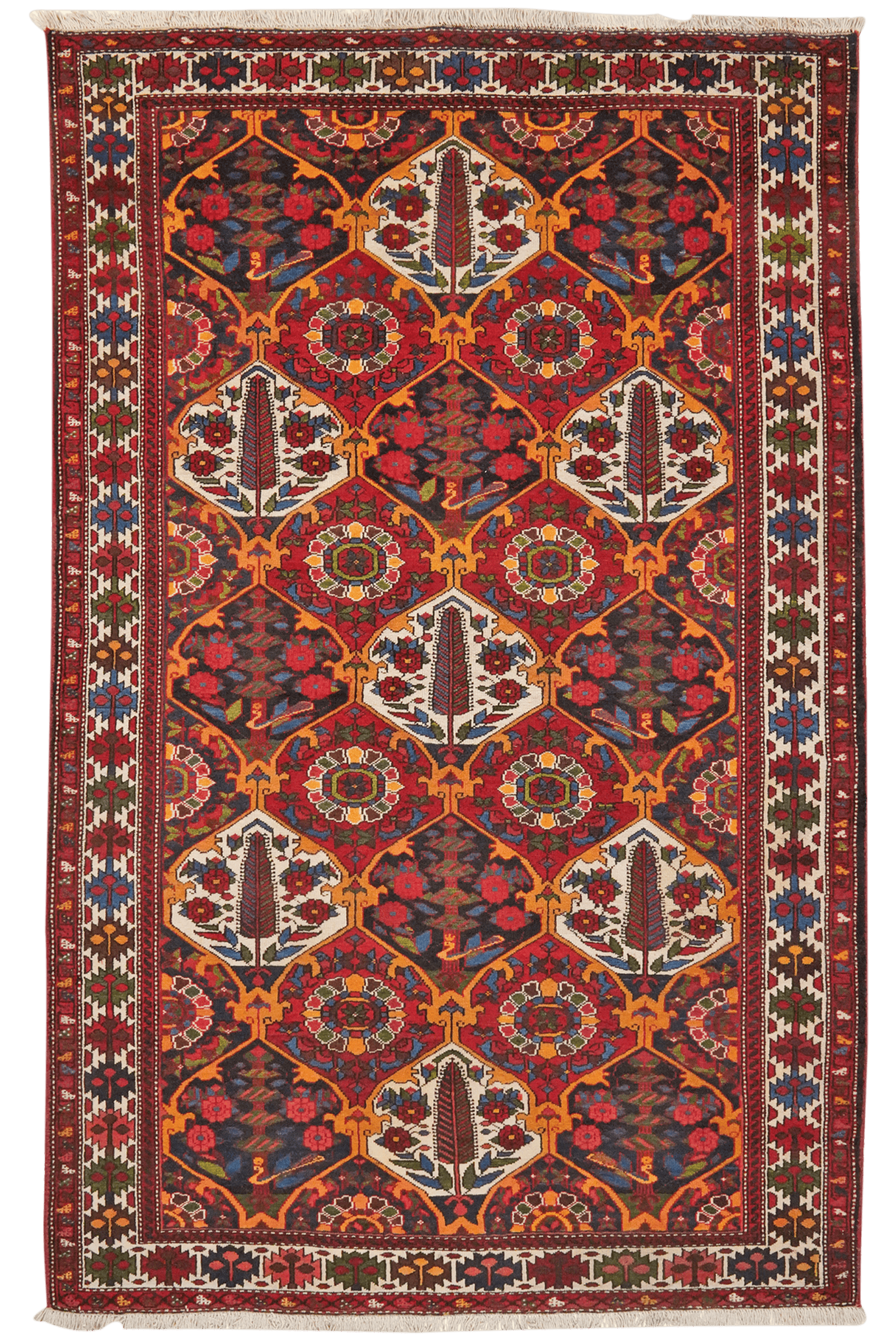 Bakhtiar — Hand-knotted, 145x229 cm, Multicolor, 100% Virgin Wool | Main view