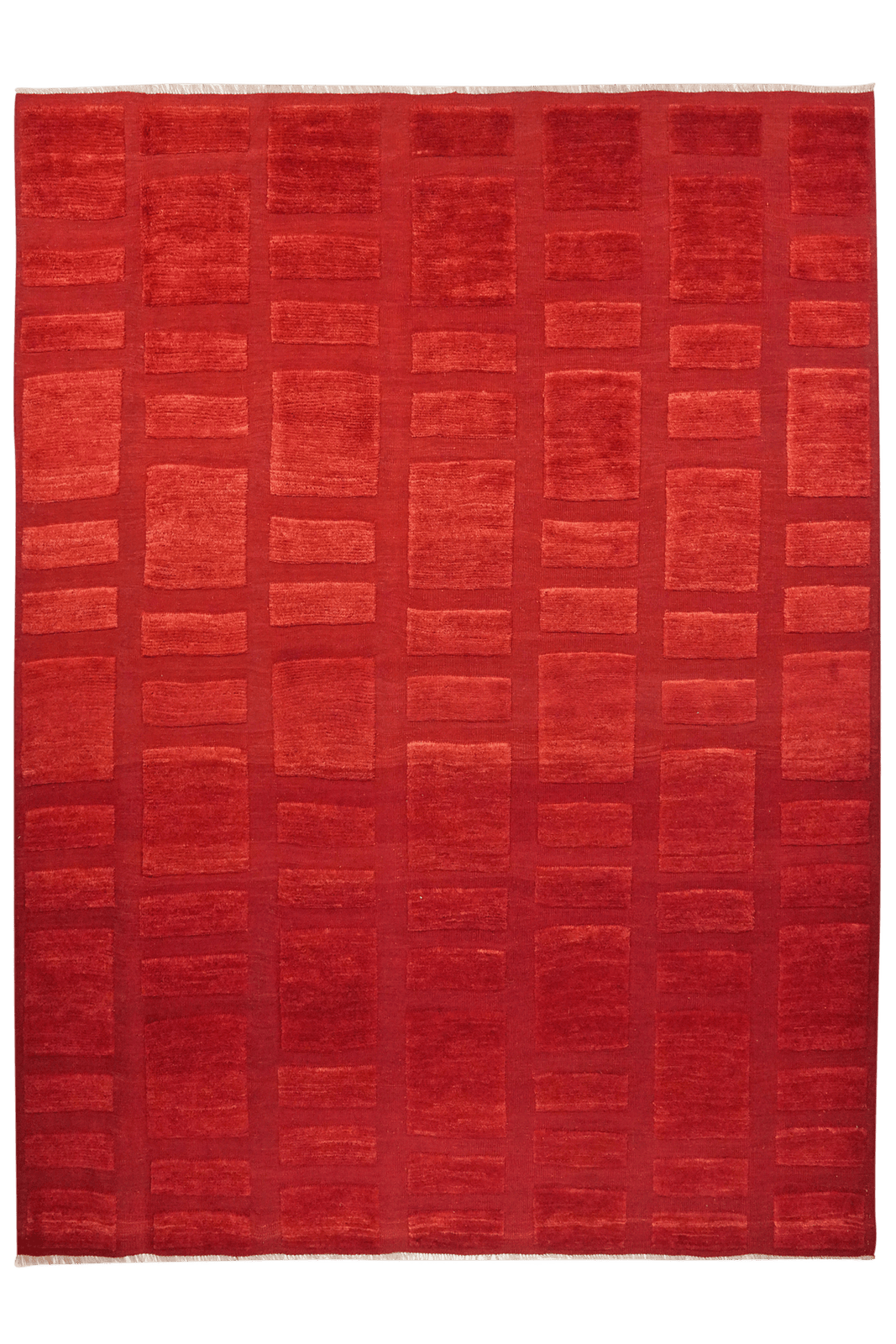 Kelim Gabbeh — Handmade, 242x323 cm, Red, 100% Virgin Wool | Main view