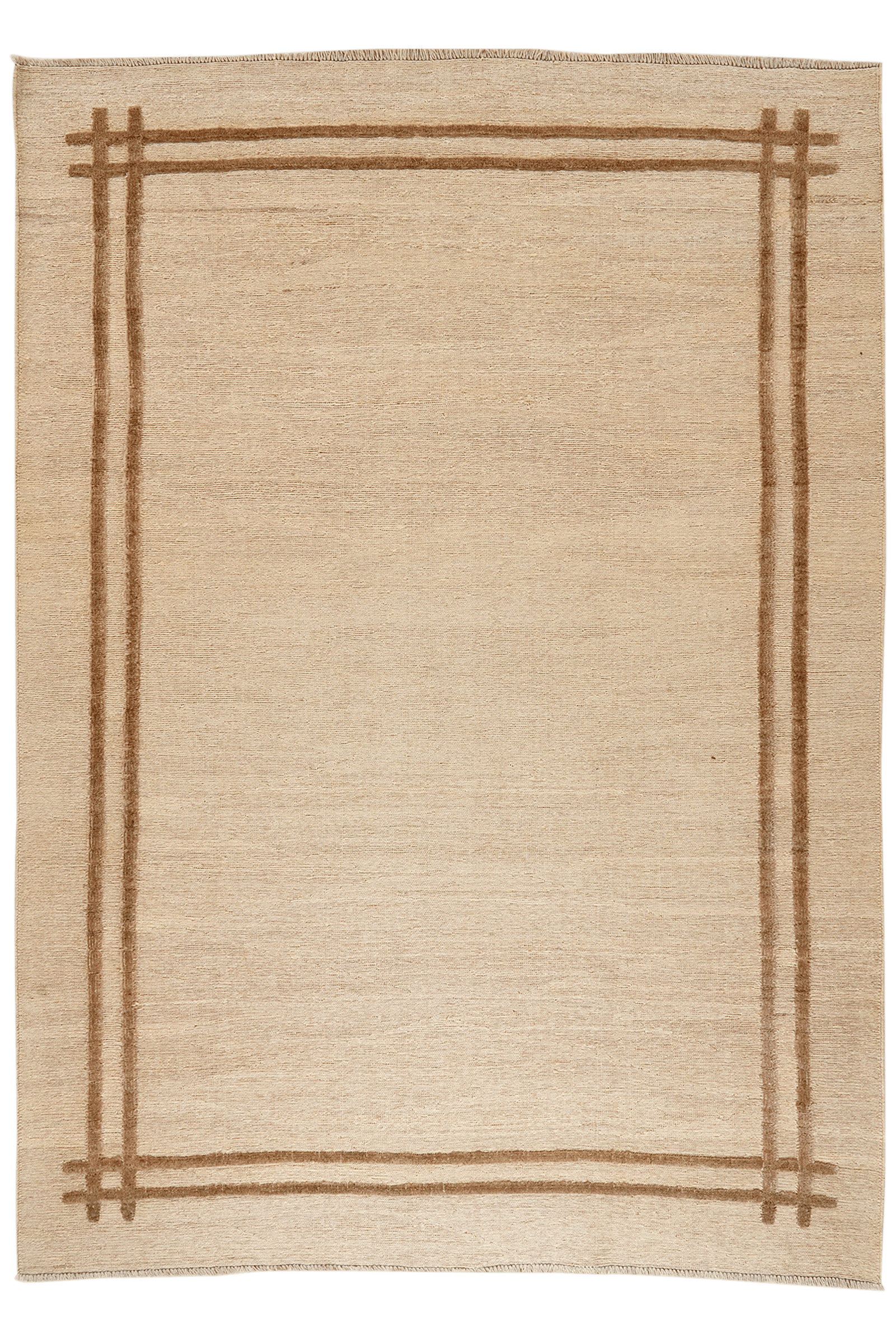 Kelim Gashgai — Handmade, 171x242 cm, Beige, 100% Virgin Wool | Main view