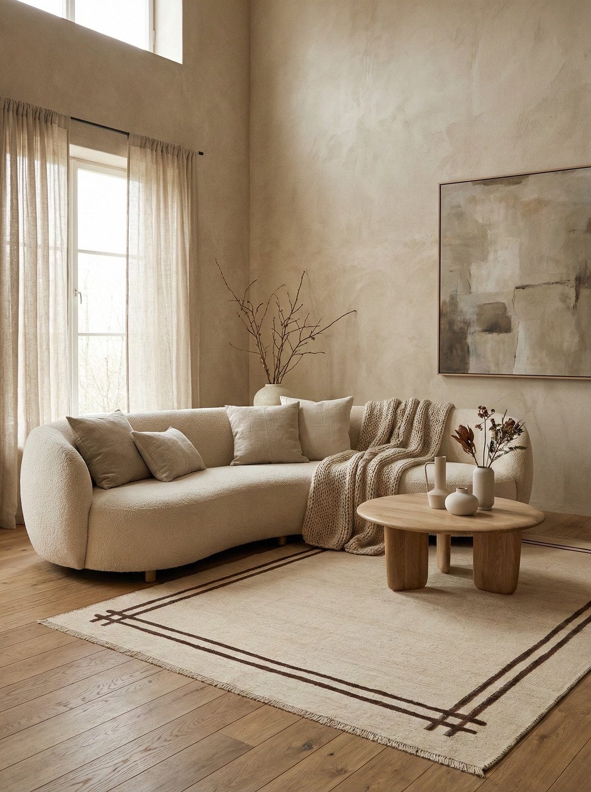 Kelim Gashgai — Handmade, 202x284 cm, Beige, 100% Virgin Wool | Back view