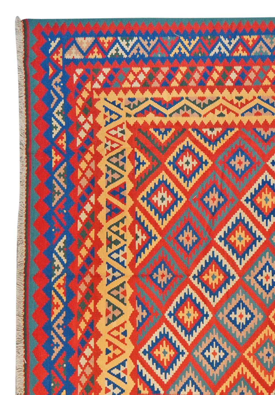 Kelim Gashgai — Handmade, 320x403 cm, Red, 100% Virgin Wool | View 3