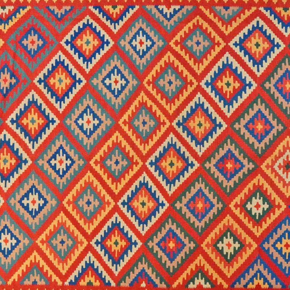 Kelim Gashgai — Handmade, 320x403 cm, Red, 100% Virgin Wool | View 4