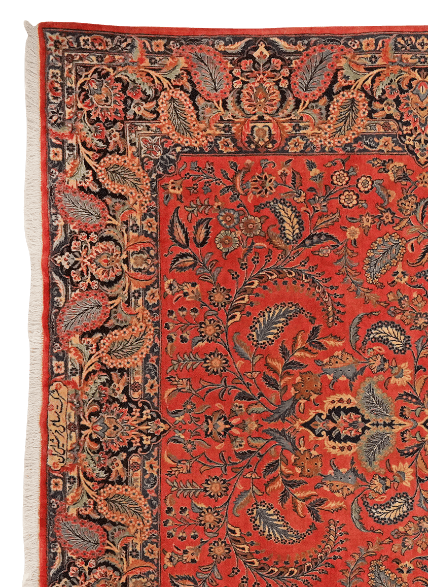 Kashan — Hand-knotted, 214x317 cm, Red, 100% Virgin Wool | View 3