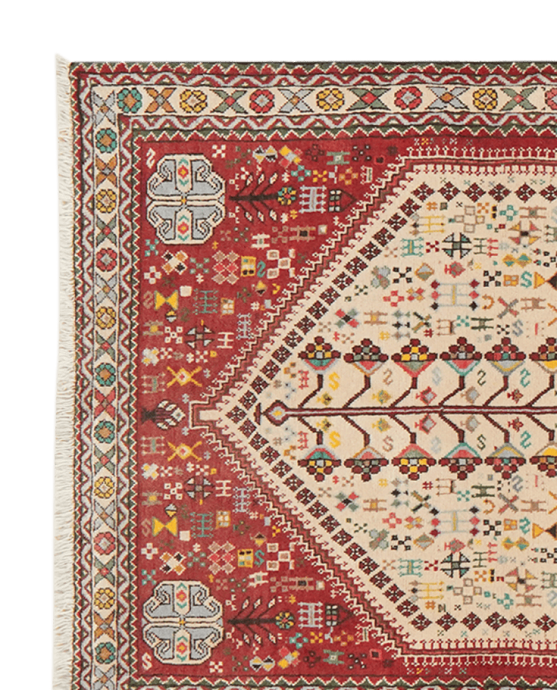Abadeh — Hand-knotted, 105x280 cm, Beige, 100% Virgin Wool | View 3