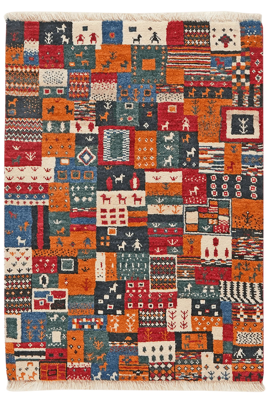 Rizbaf — Hand-knotted, 67x93 cm, Multicolor, 100% Virgin Wool | Main view