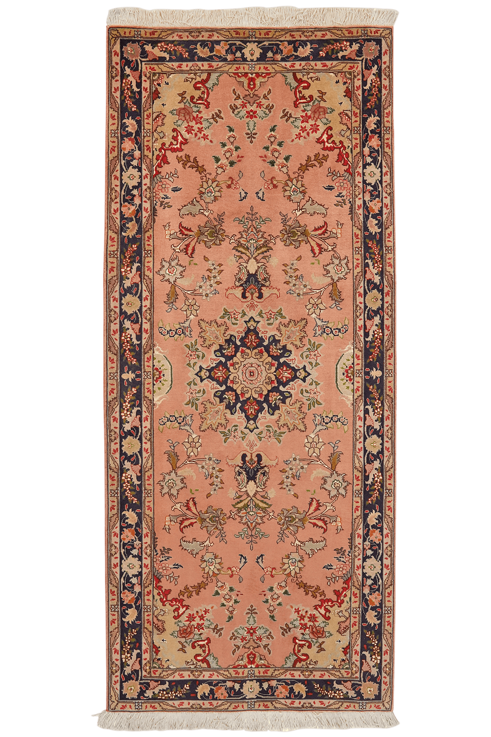 Tabriz 50 Raj — Hand-knotted, 83x196 cm, Red, 100% Virgin Wool | Main view