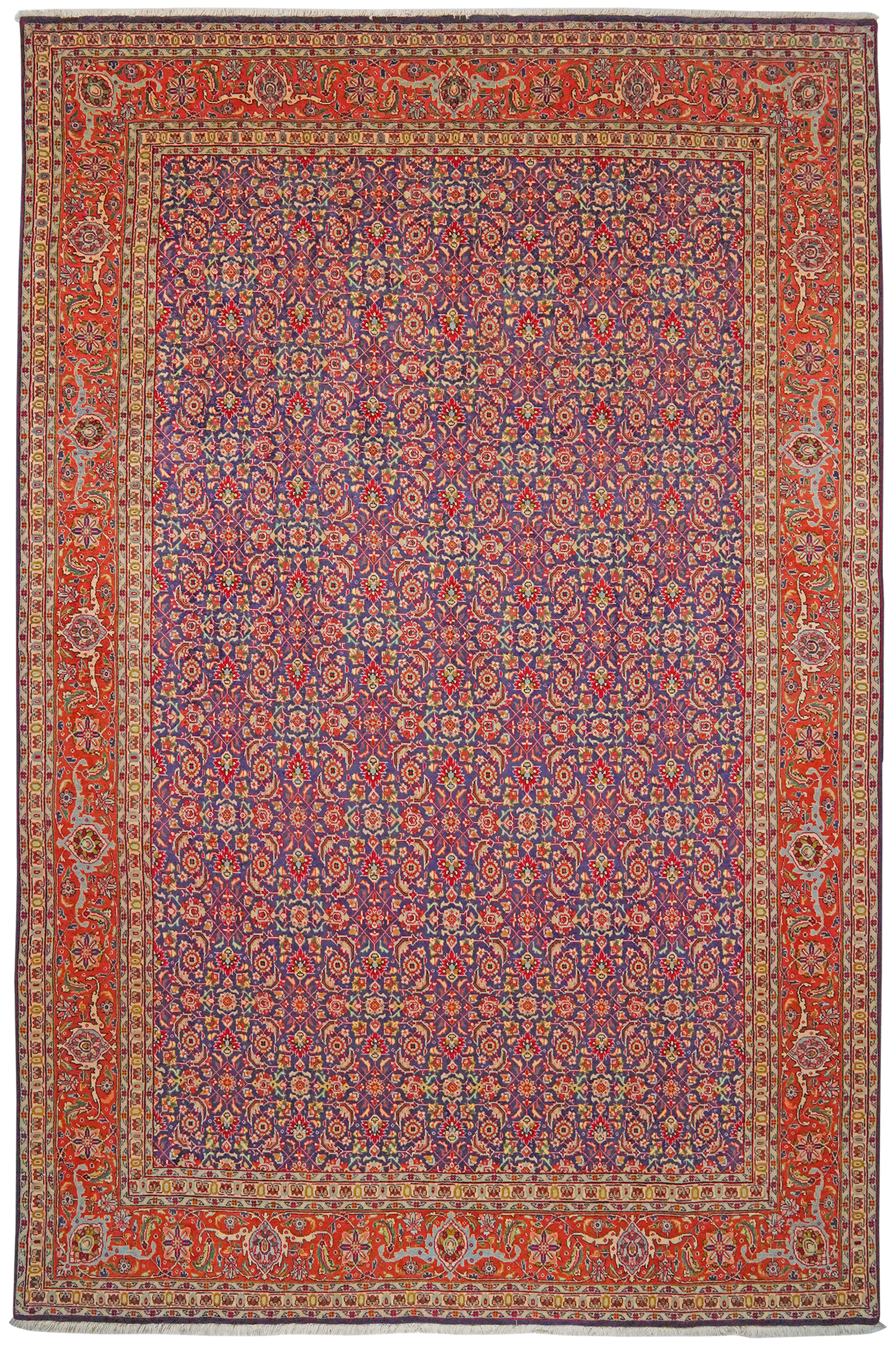 Tabriz Old — Hand-knotted, 200x305 cm, Blue, 100% Virgin Wool | Main view
