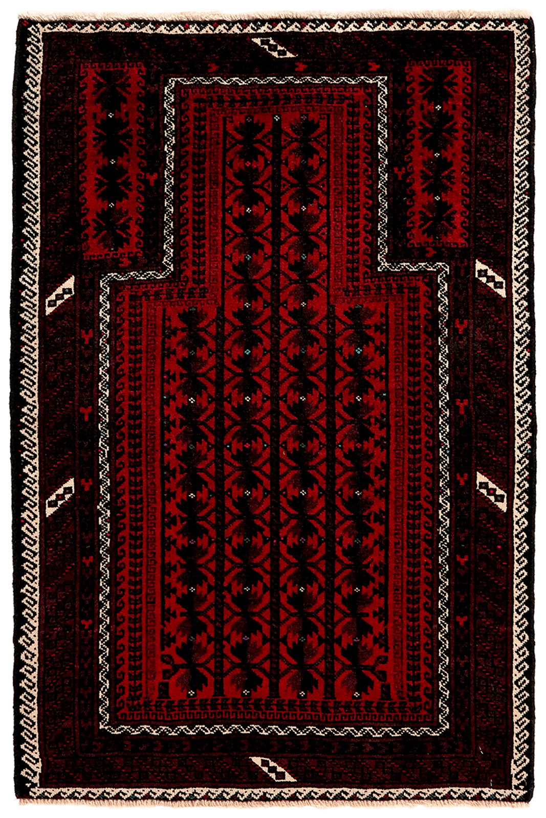 Belutch — Hand-knotted, 79x119 cm, Red, 100% Virgin Wool | Main view