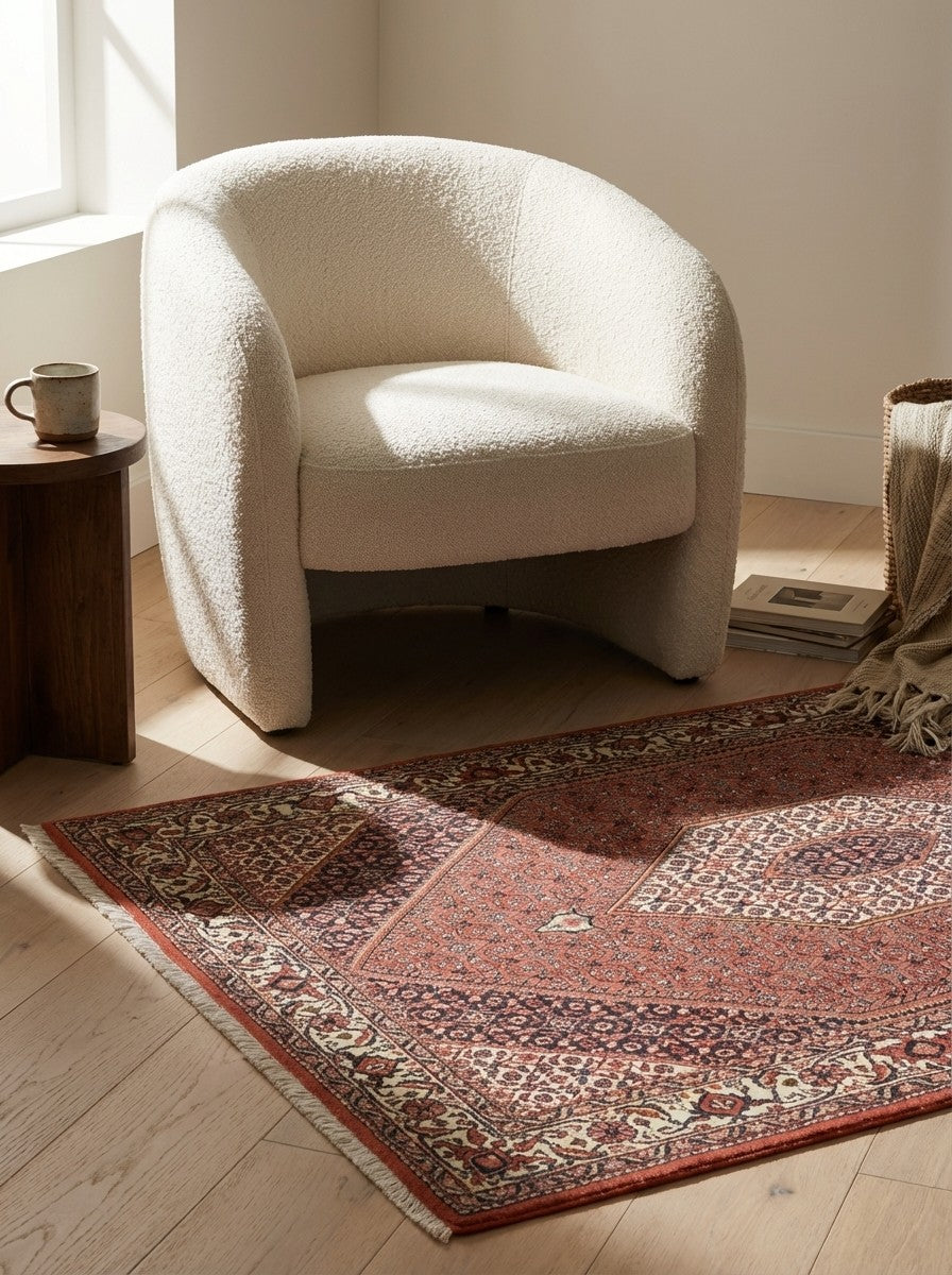 Bidjar Bookan — Hand-knotted, 102x175 cm, Red, 100% Virgin Wool | Detail view