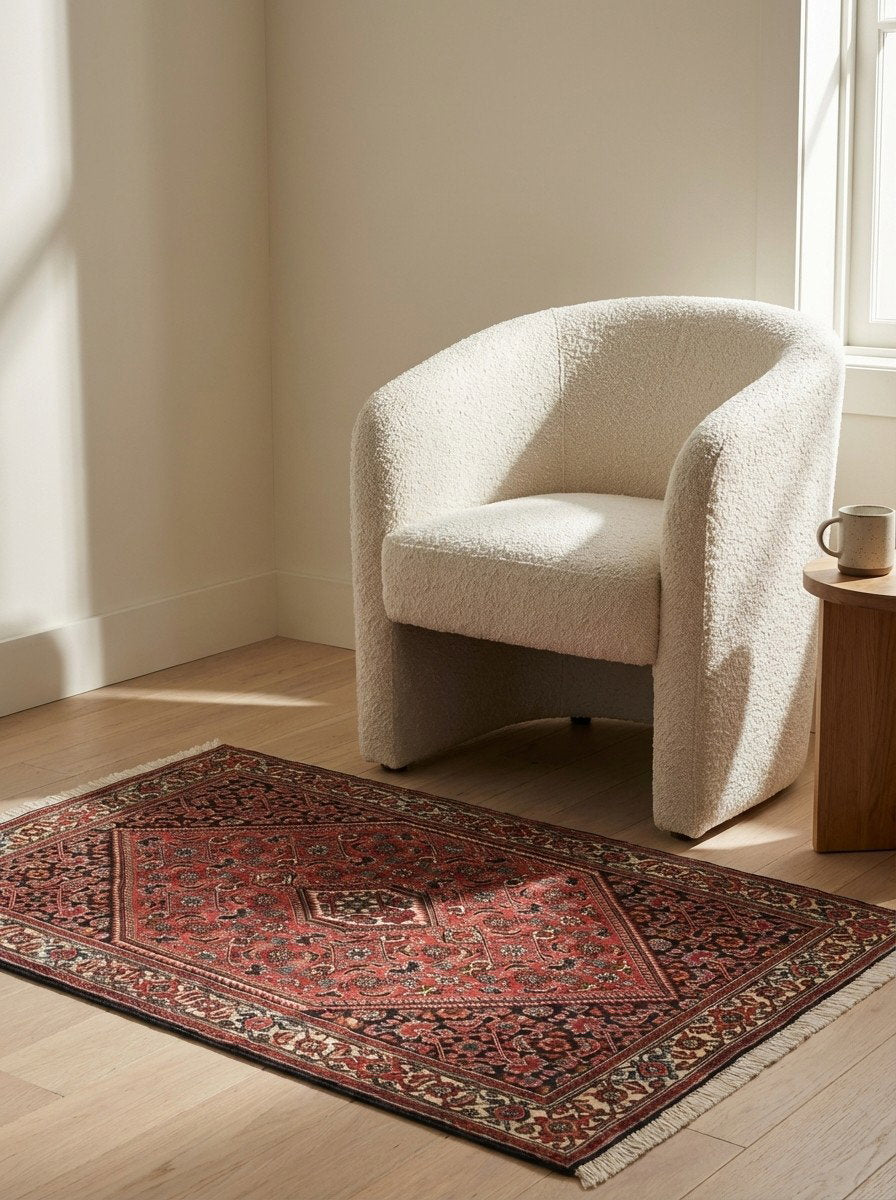 Bidjar Zandjan — Handgefertigt, 152x86 cm, Beige, 100% Virgin Wool | Detail view