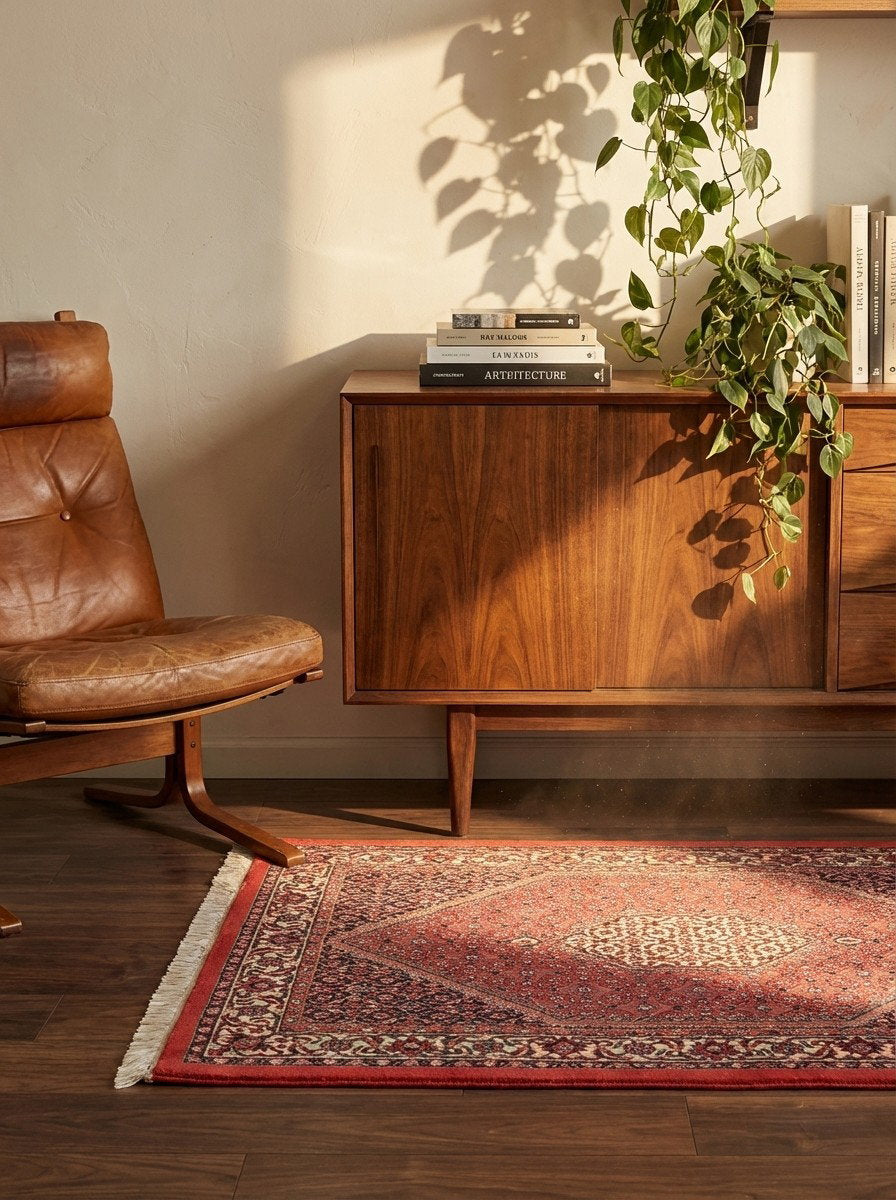 Bidjar Bookan — Handgefertigt, 107x82 cm, Beige, 100% Virgin Wool | Back view