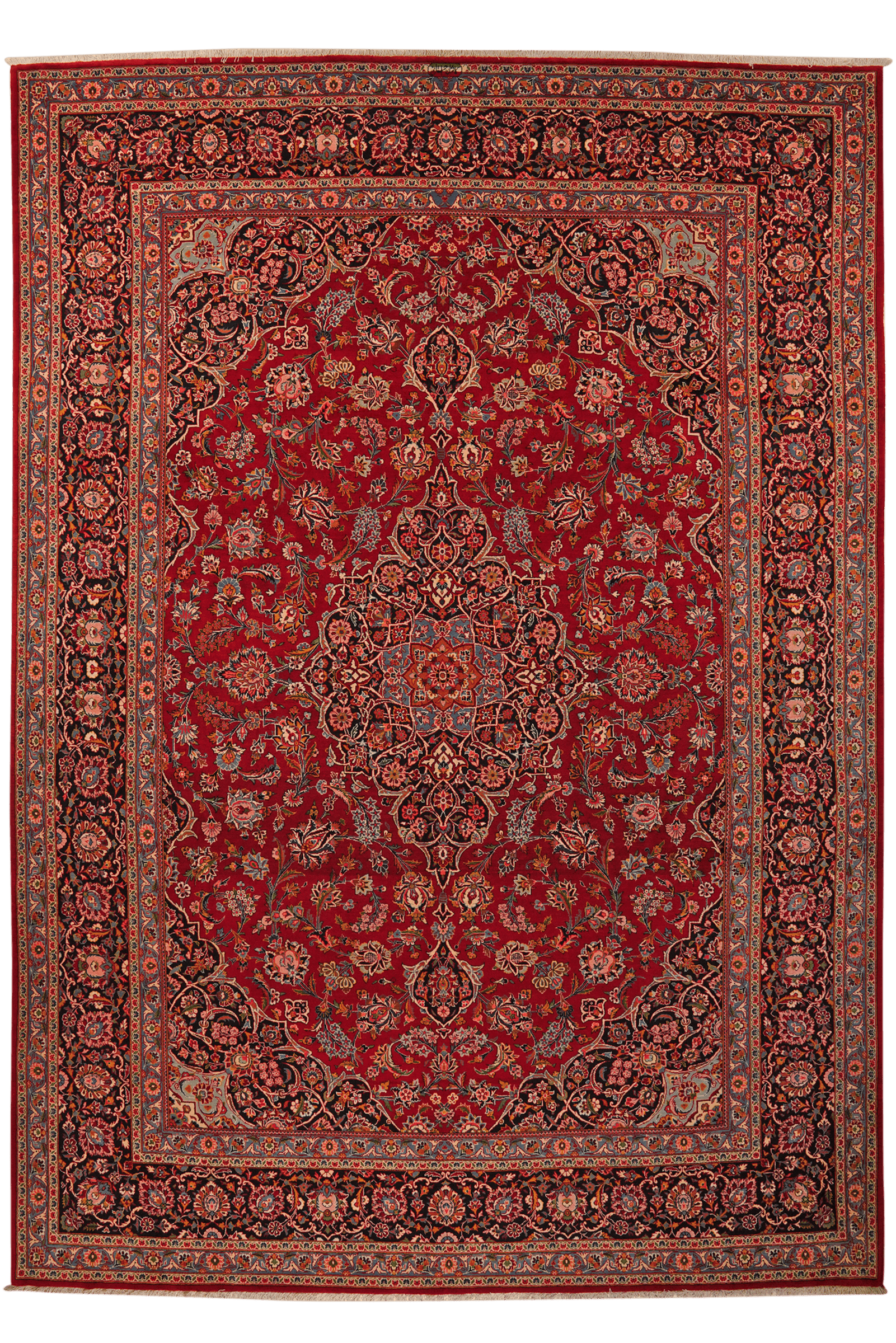 Kashan — Hand-knotted, 274x389 cm, Red, 100% Virgin Wool | Main view
